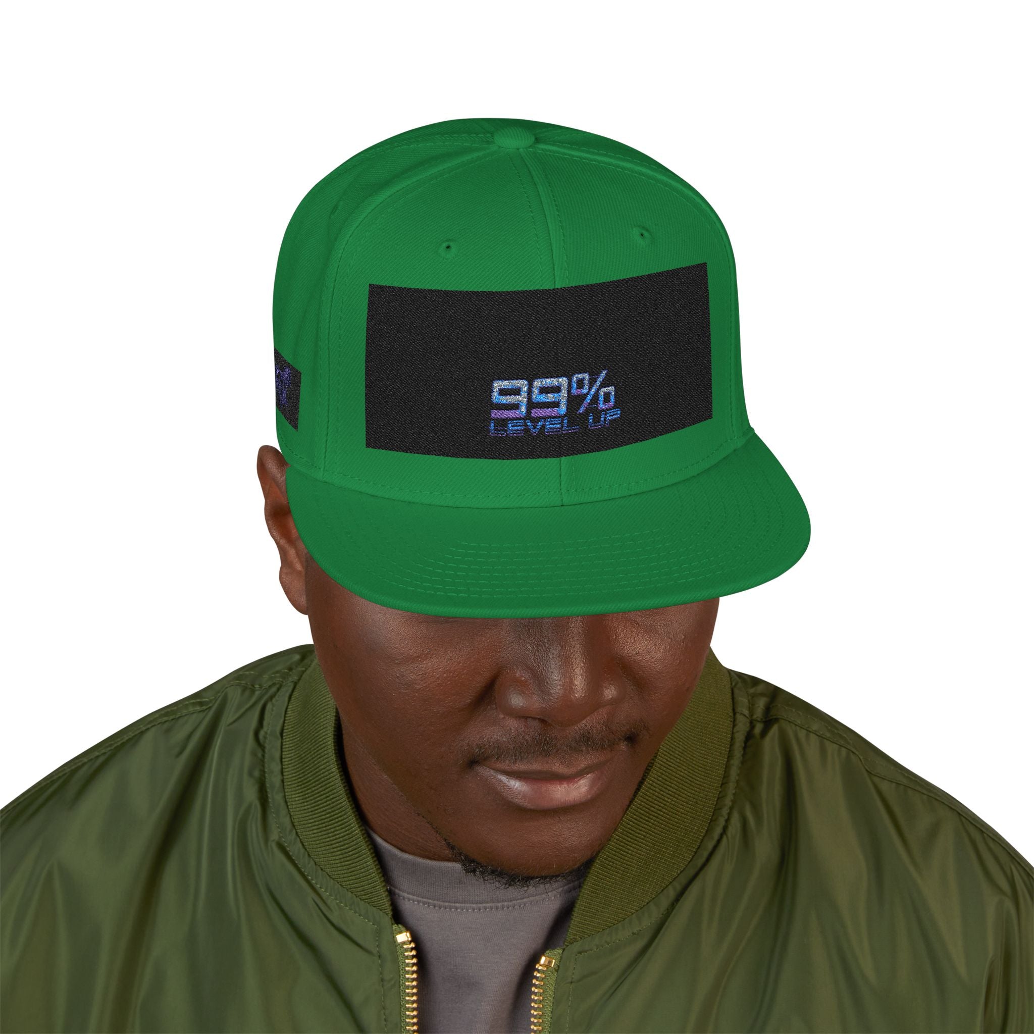 Neon Grid Snapback — Cyberpunk Embroidered Street Cap