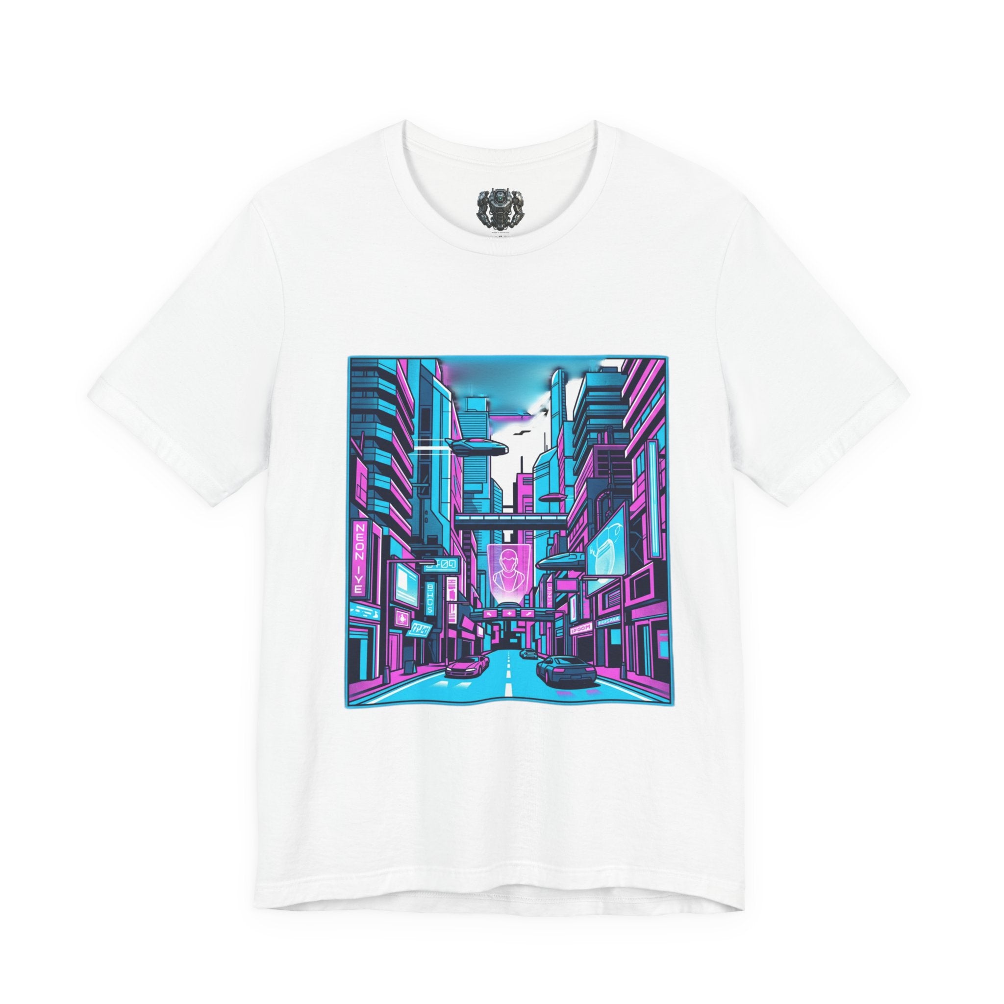 Cyber City Neon Tee — Retro Futuristic Streetwear Graphic T-Shirt