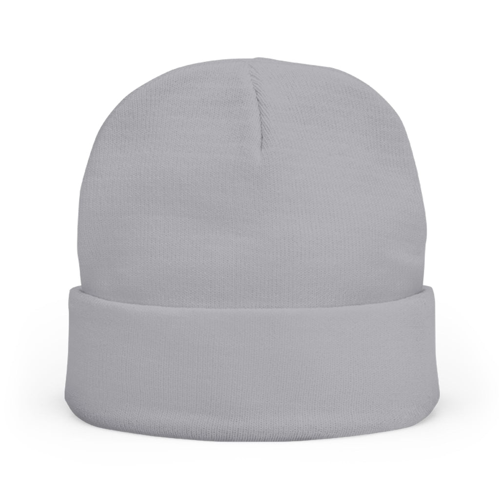 Embroidered Paint Splash Knit Beanie - Artistic Blue & Orange Cuff Hat