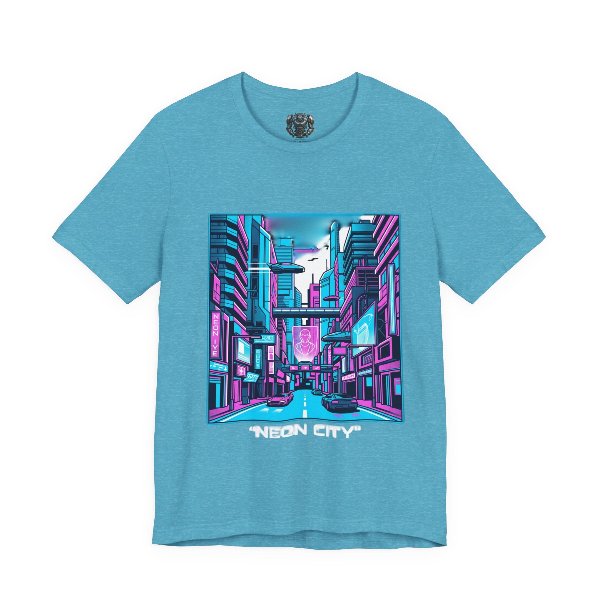 Cyber City Neon Tee — Retro Futuristic Streetwear Graphic T-Shirt