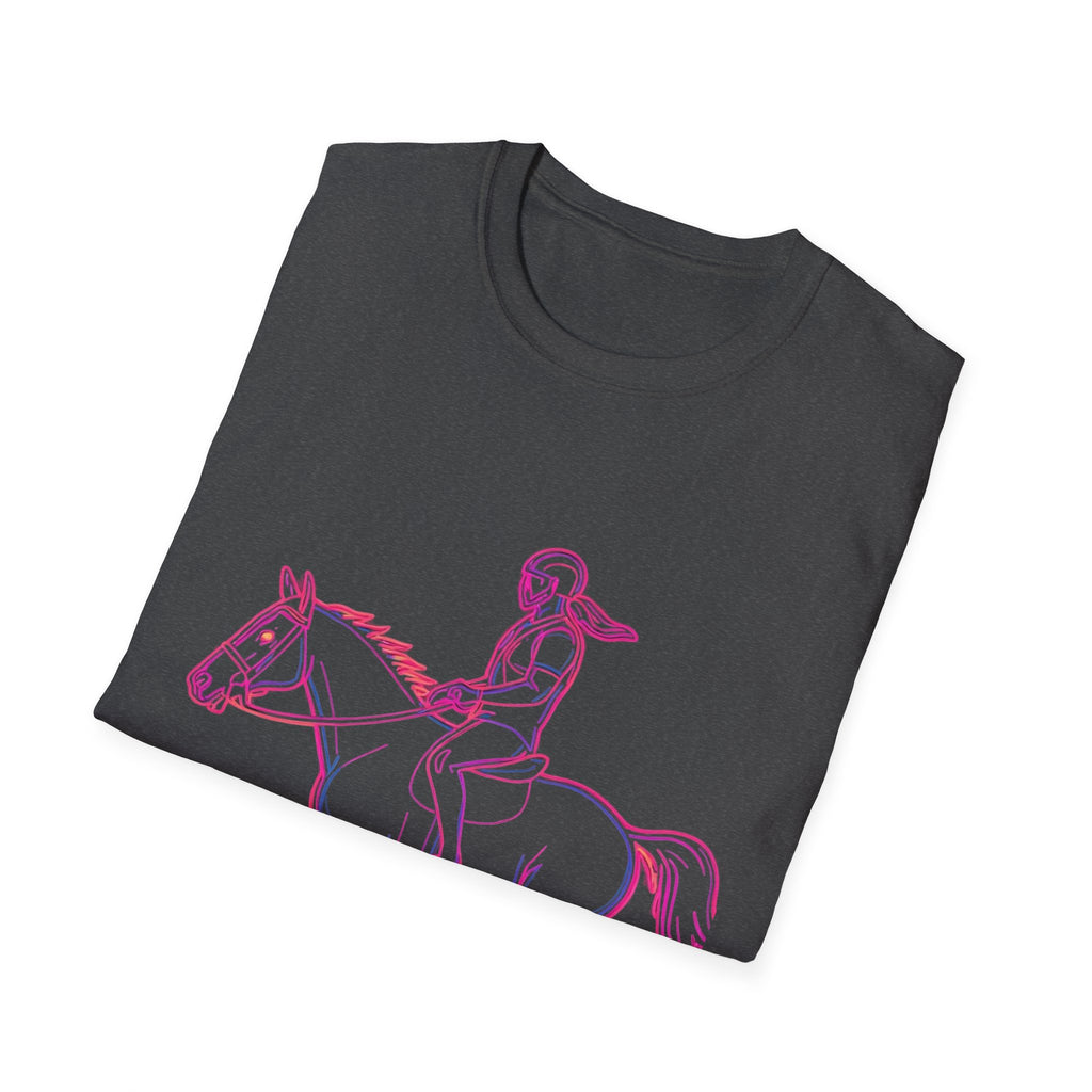 Neon Rider T-Shirt — Pink Horse Front & “99% Level Up” Retro Back
