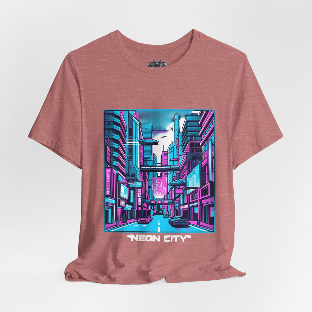 Cyber City Neon Tee — Retro Futuristic Streetwear Graphic T-Shirt
