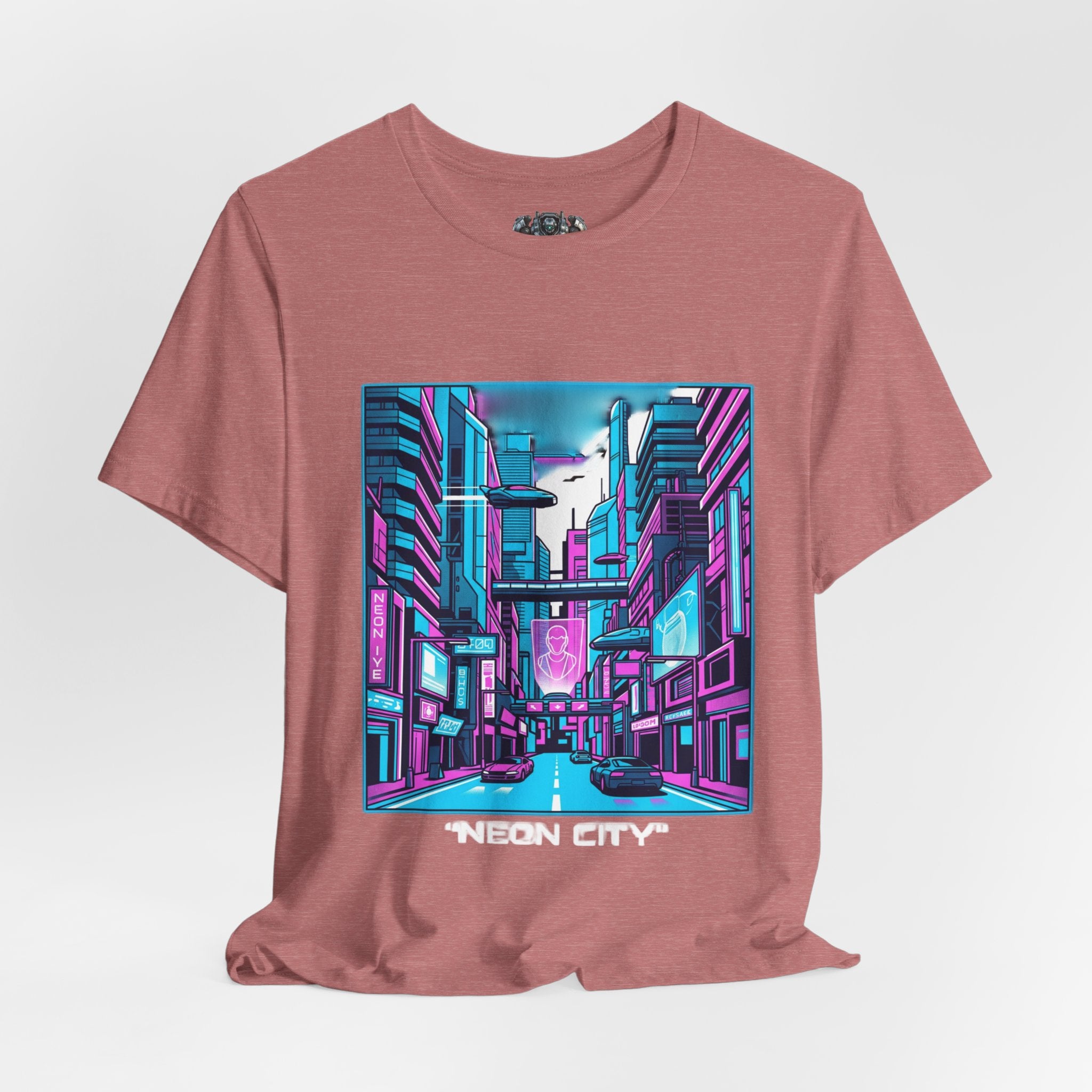 Cyber City Neon Tee — Retro Futuristic Streetwear Graphic T-Shirt