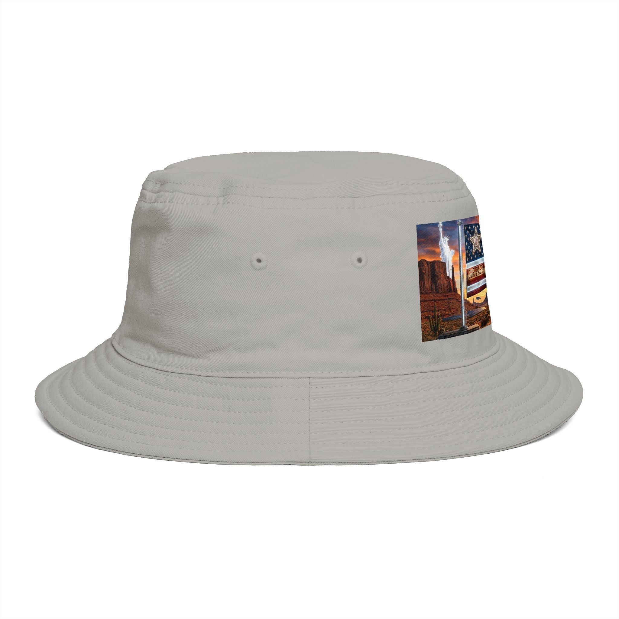 Patriotic Western Bucket Hat — American Flag, Desert Rodeo 250 Patch
