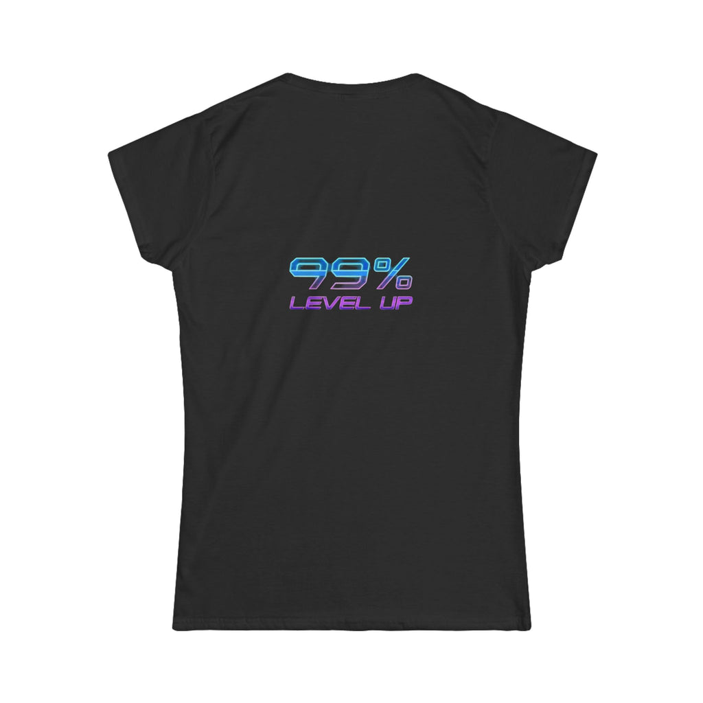 Ski Cat Graphic Tee — 'Level Up' Retro Gaming Skiing Women's T‑Shirt