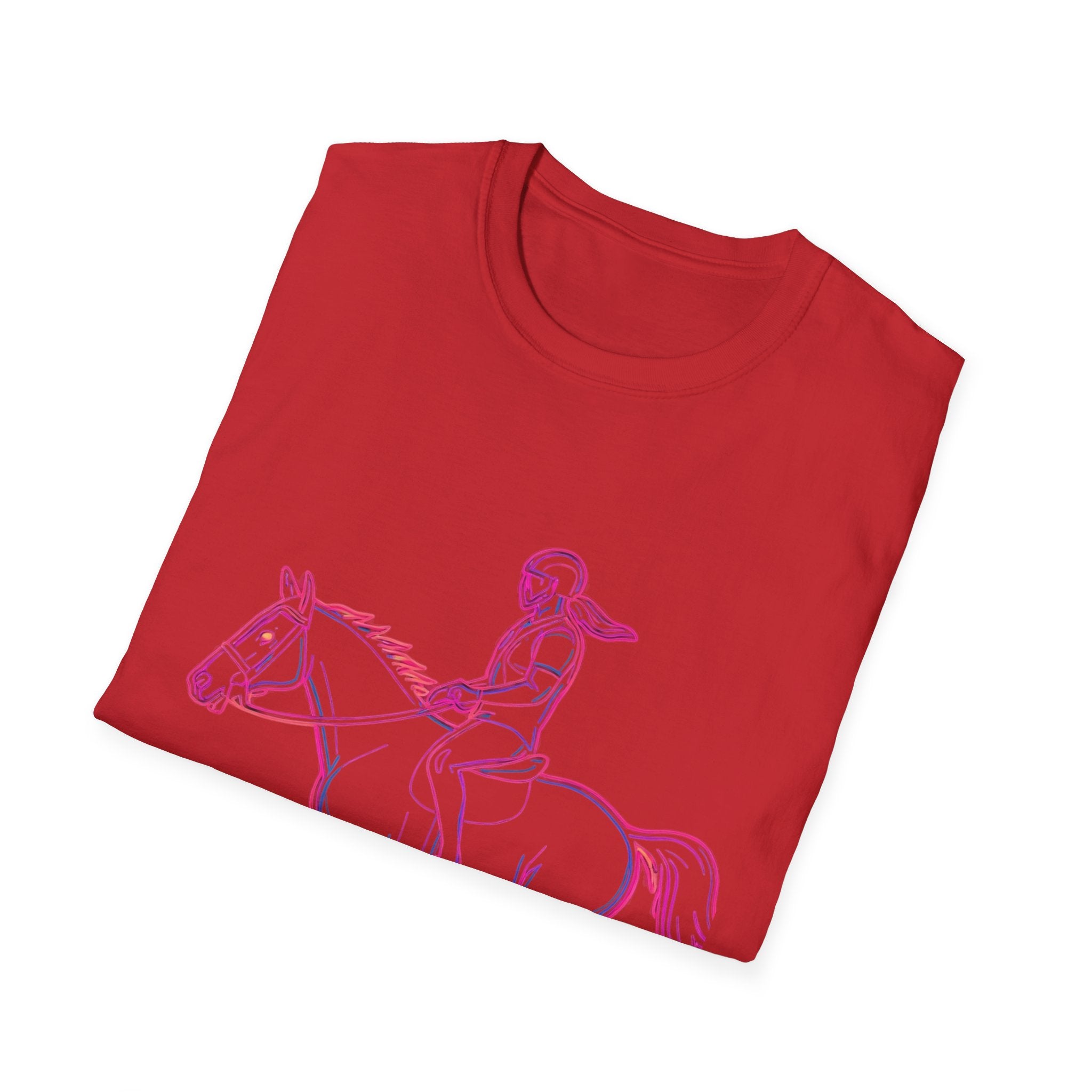 Neon Rider T-Shirt — Pink Horse Front & “99% Level Up” Retro Back