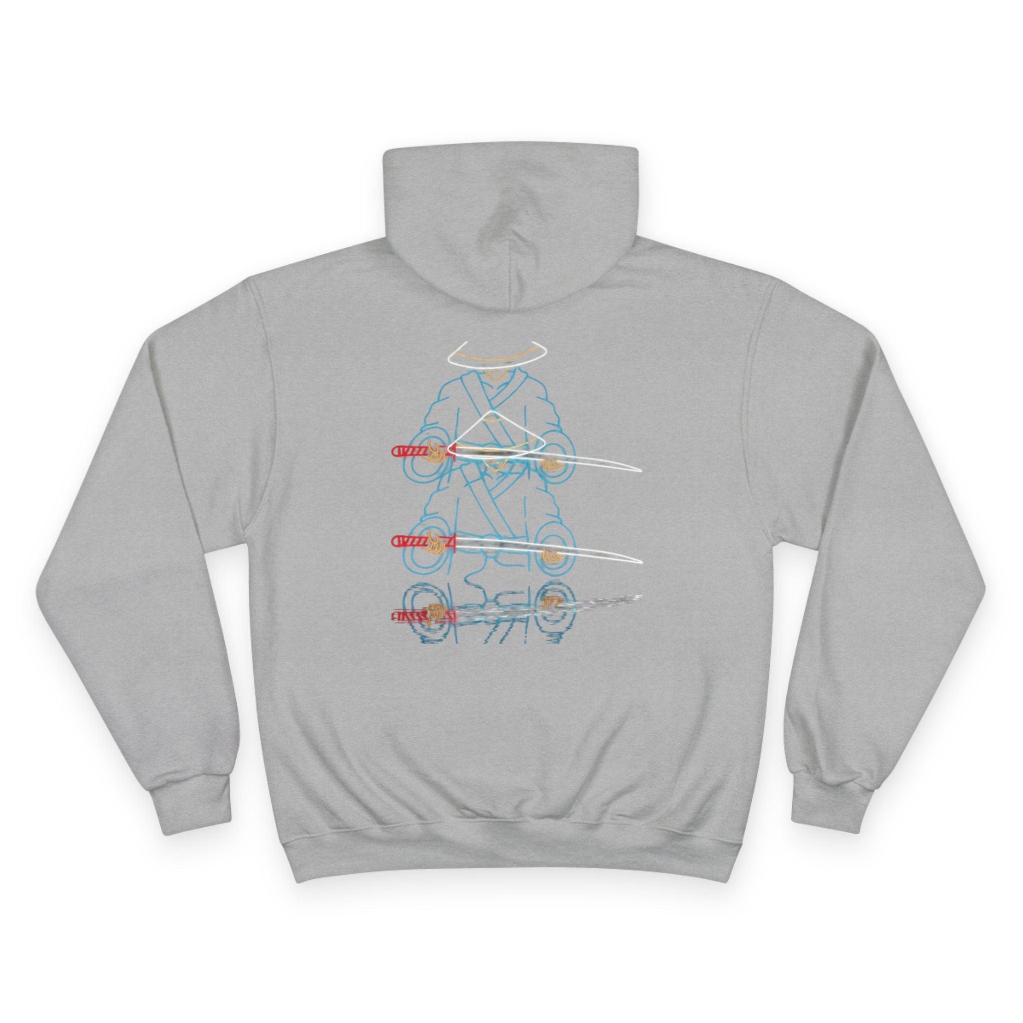 Skateboard Neon Lines Hoodie – Retro Skate Graphic Champion Sweatshirt