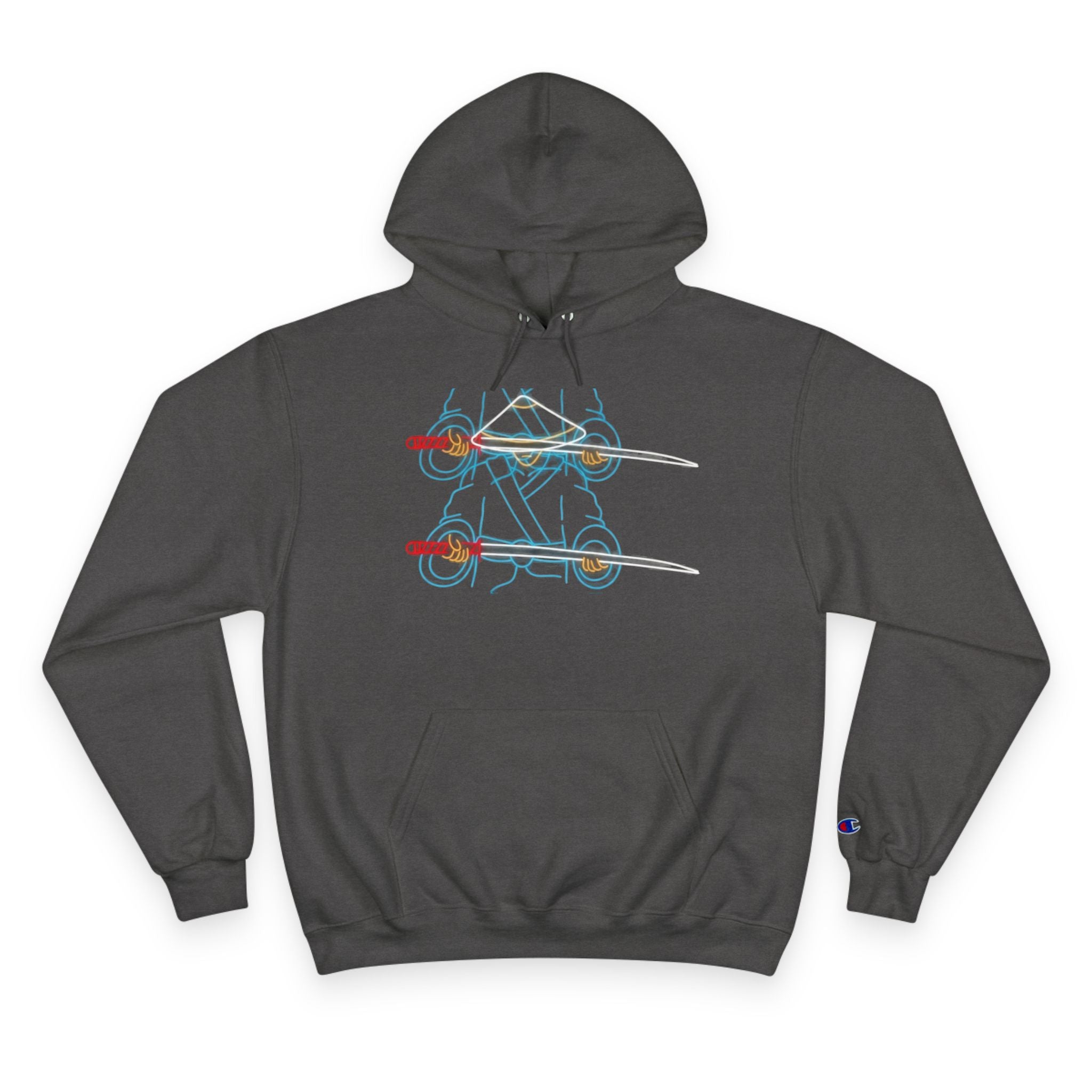Skateboard Neon Lines Hoodie – Retro Skate Graphic Champion Sweatshirt