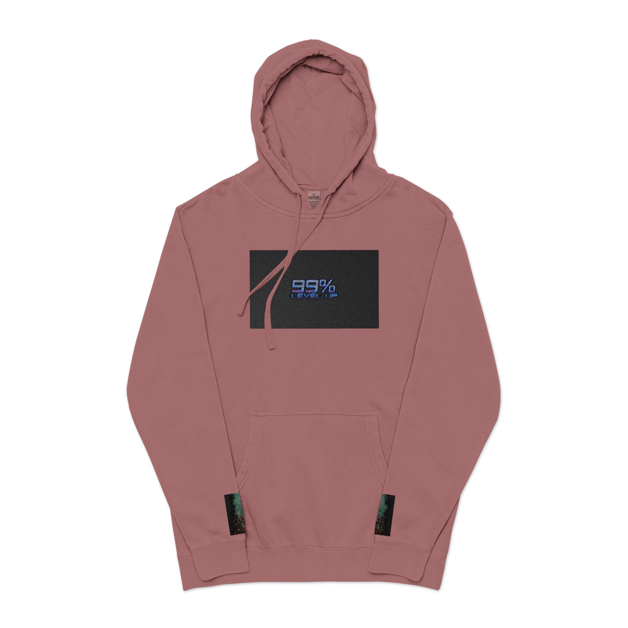 Pigment-Dyed Hoodie — Retro Blue Cassette Neon Cyberpunk Pullover