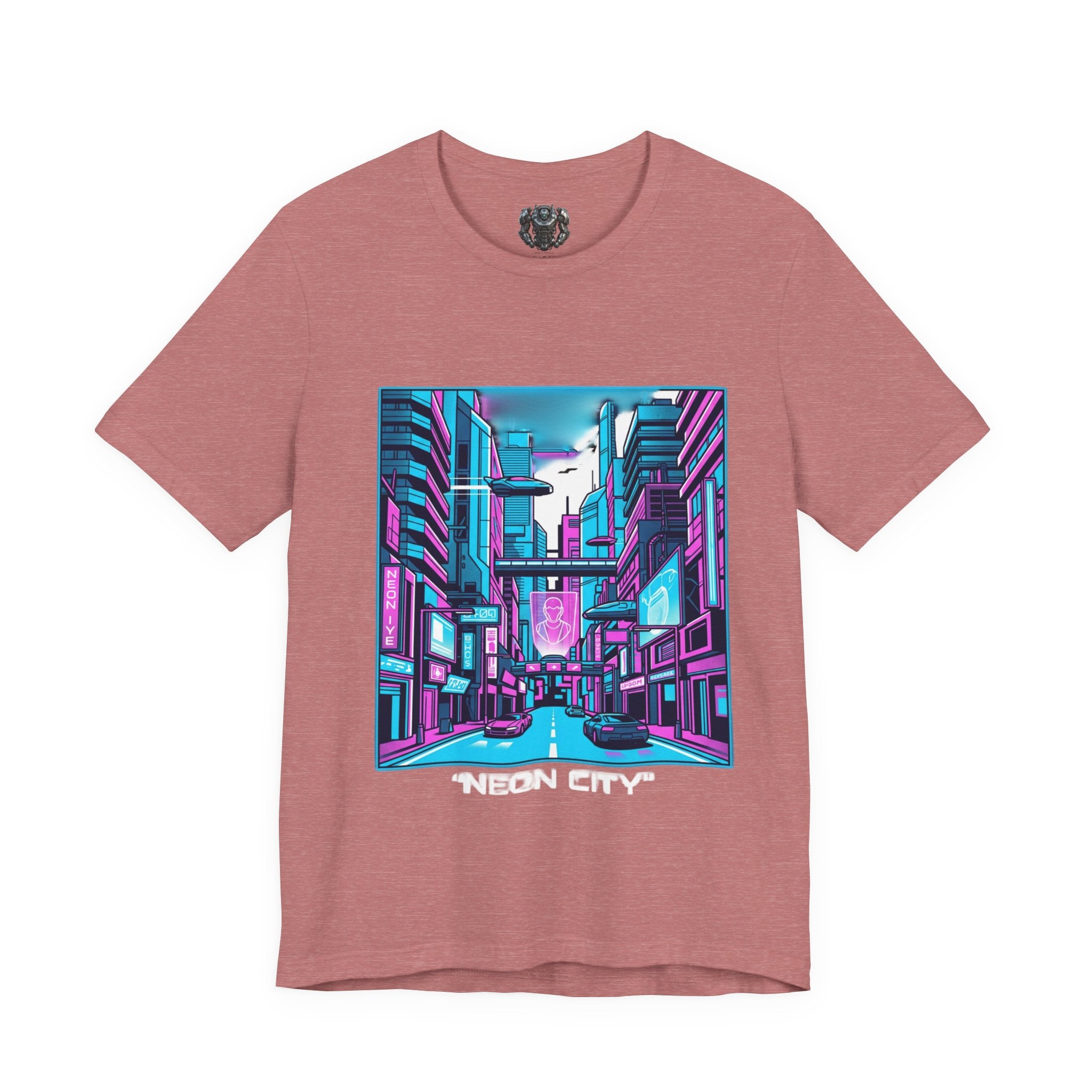 Cyber City Neon Tee — Retro Futuristic Streetwear Graphic T-Shirt
