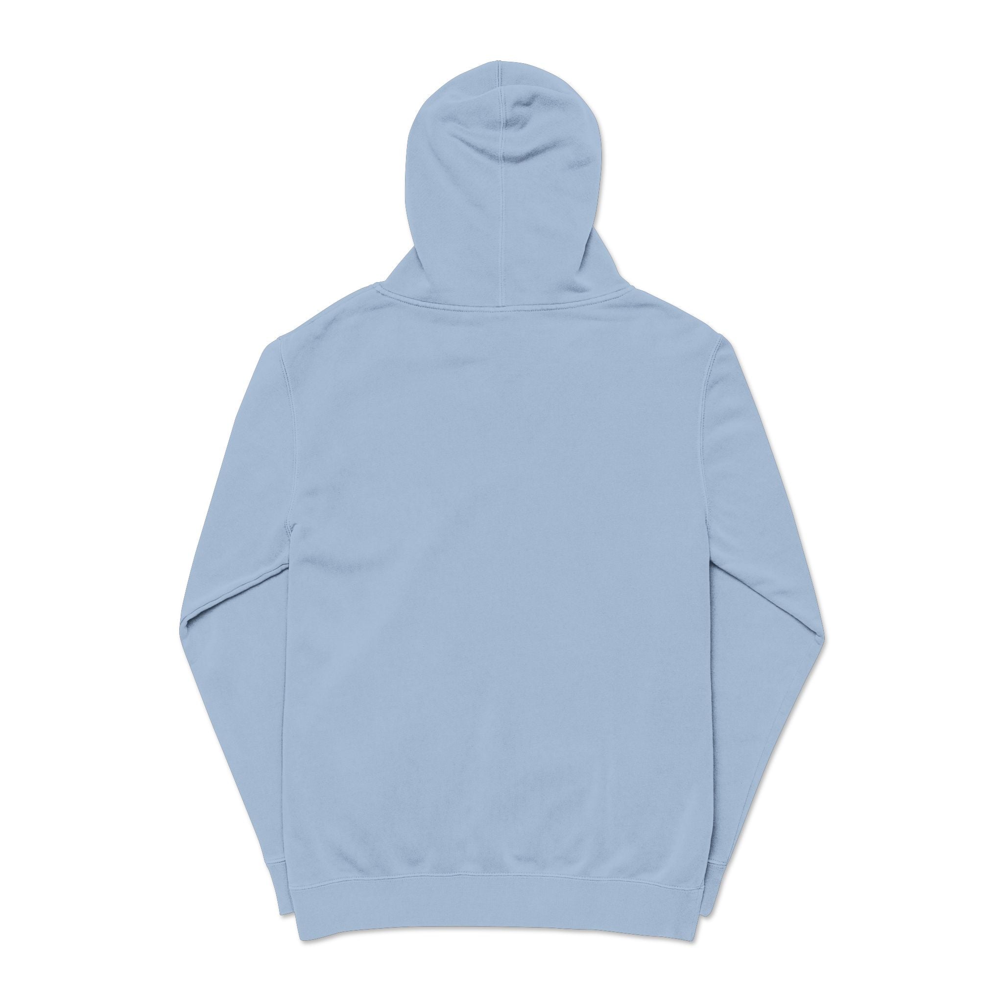 Pigment-Dyed Hoodie — Retro Blue Cassette Neon Cyberpunk Pullover