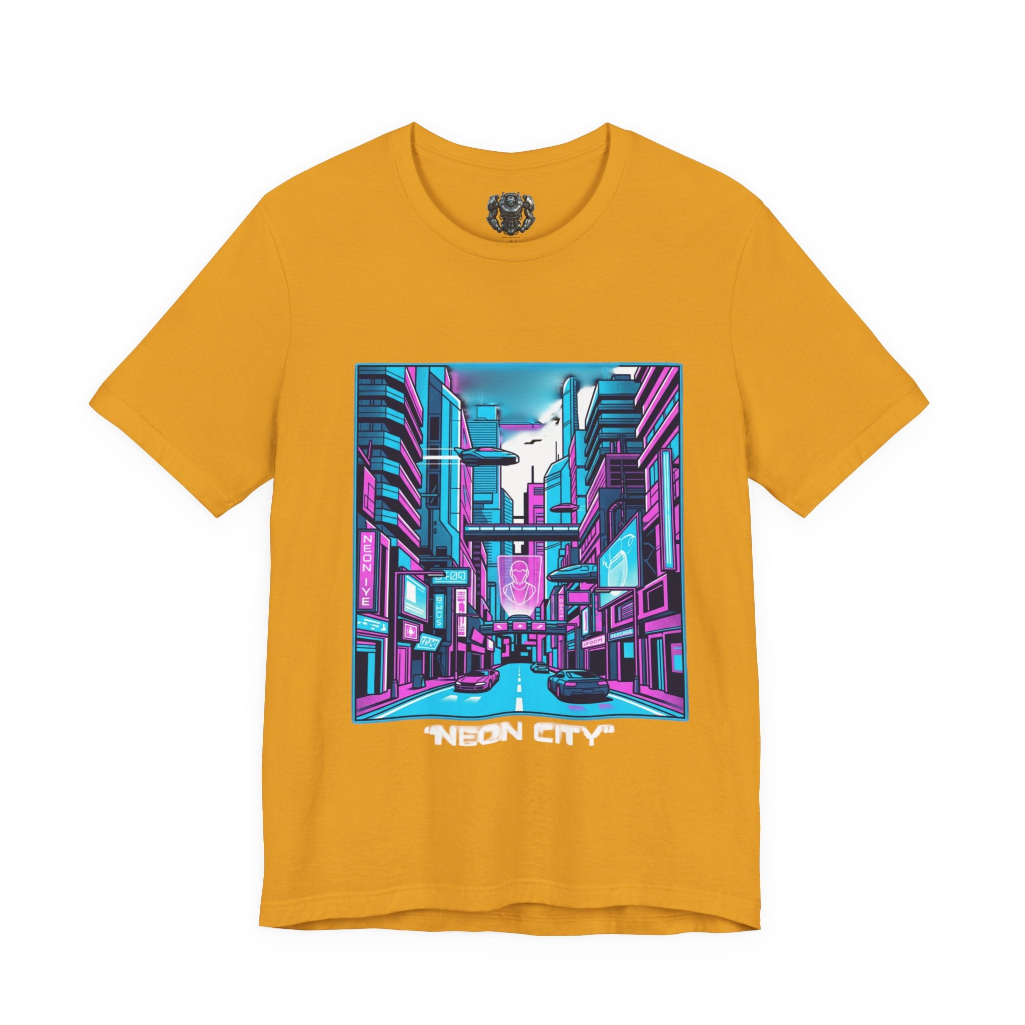 Cyber City Neon Tee — Retro Futuristic Streetwear Graphic T-Shirt