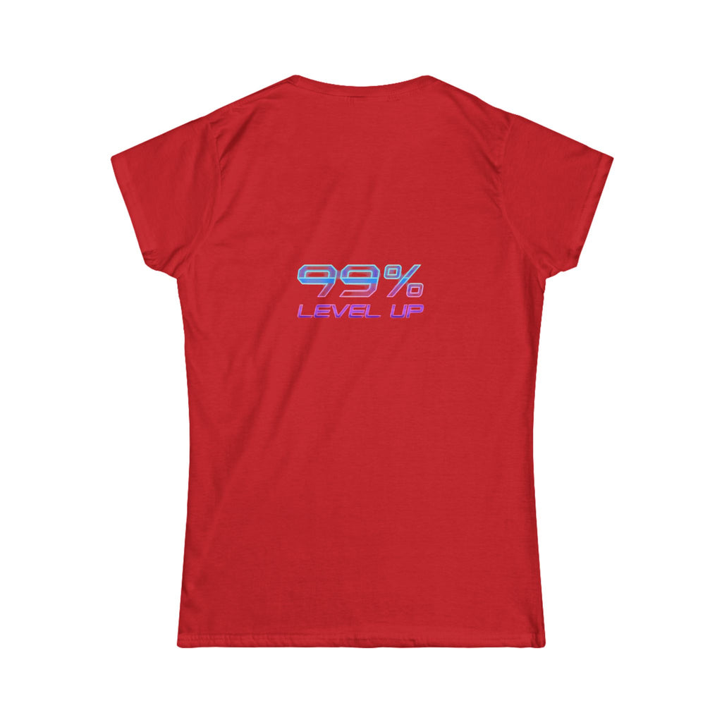 Ski Cat Graphic Tee — 'Level Up' Retro Gaming Skiing Women's T‑Shirt