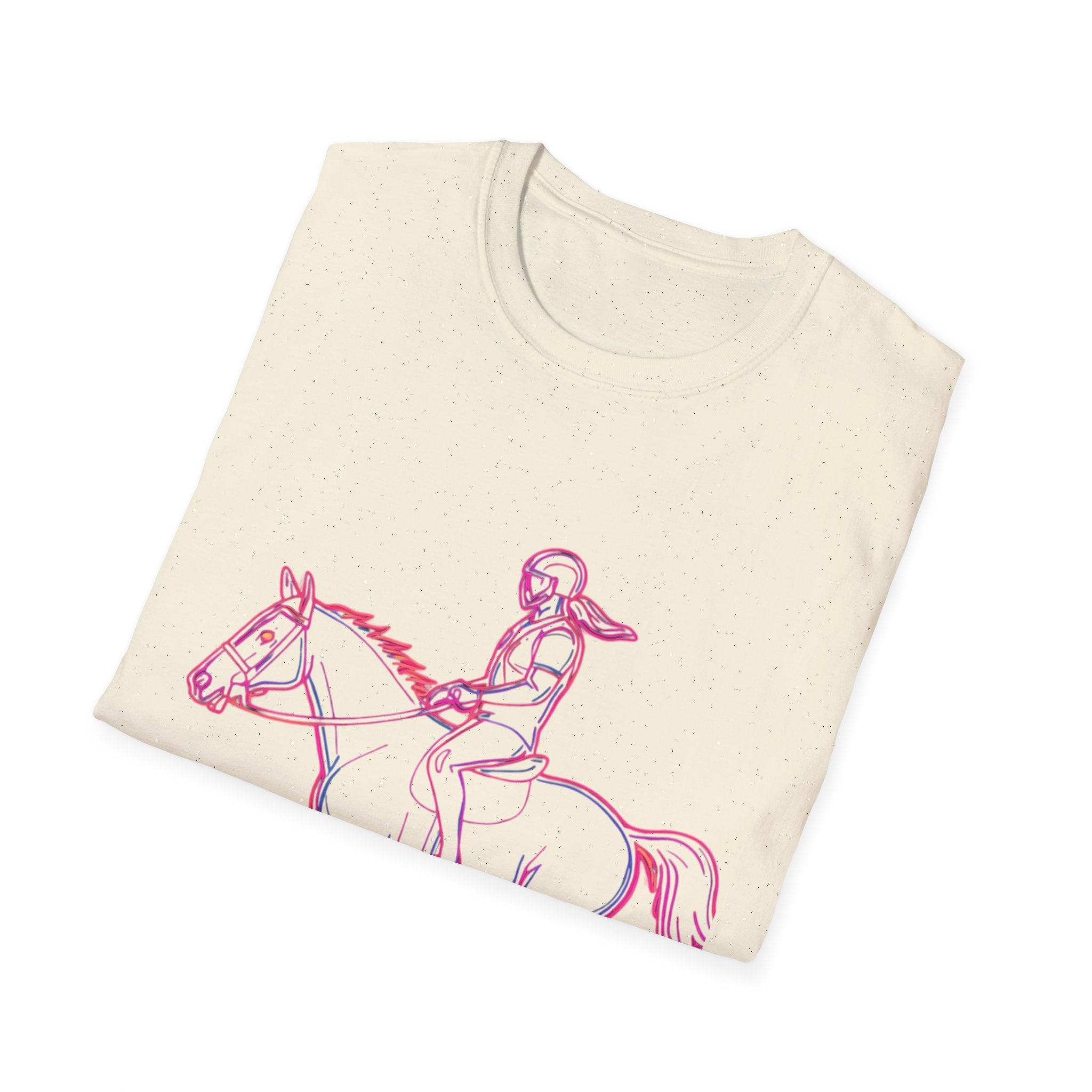 Neon Rider T-Shirt — Pink Horse Front & “99% Level Up” Retro Back