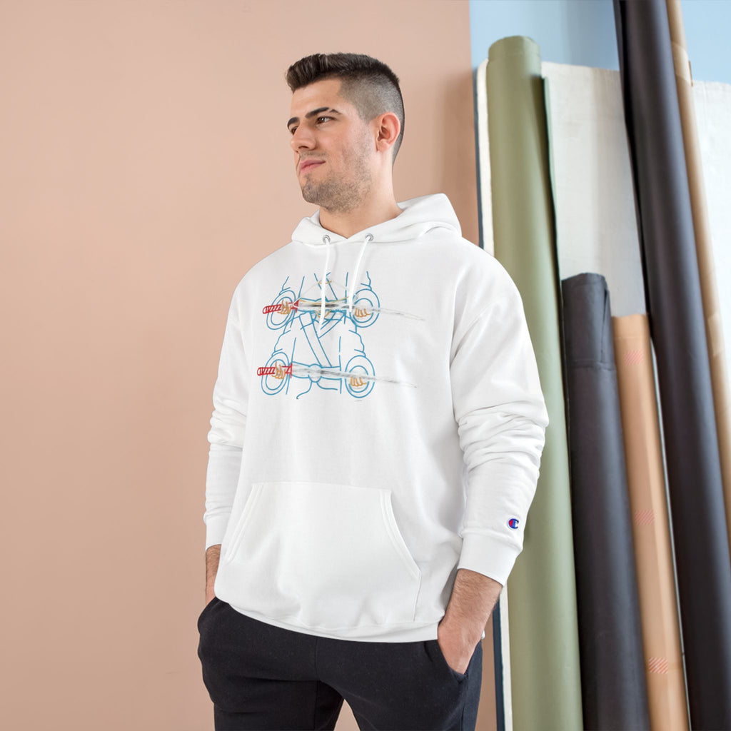 Skateboard Neon Lines Hoodie – Retro Skate Graphic Champion Sweatshirt