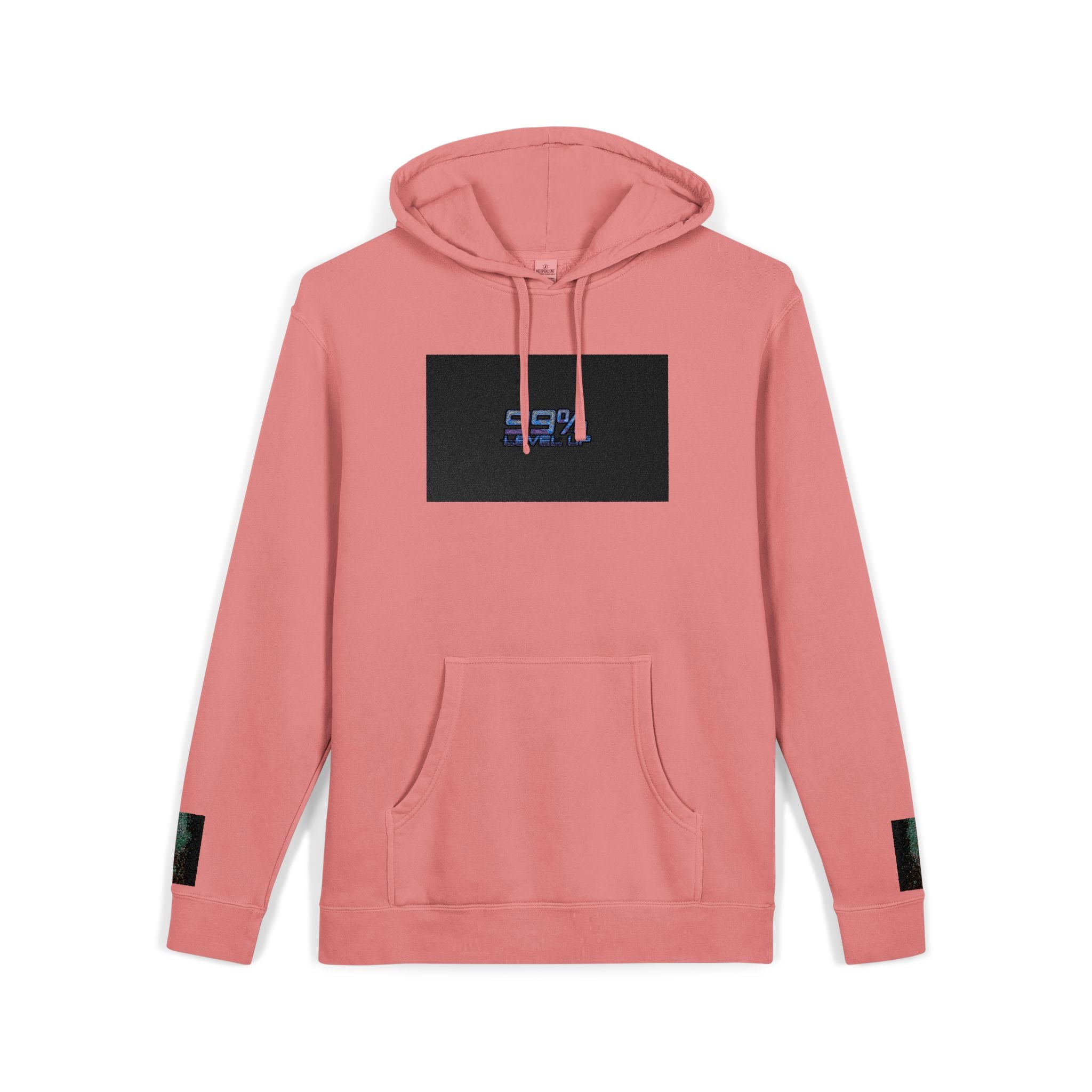 Pigment-Dyed Hoodie — Retro Blue Cassette Neon Cyberpunk Pullover