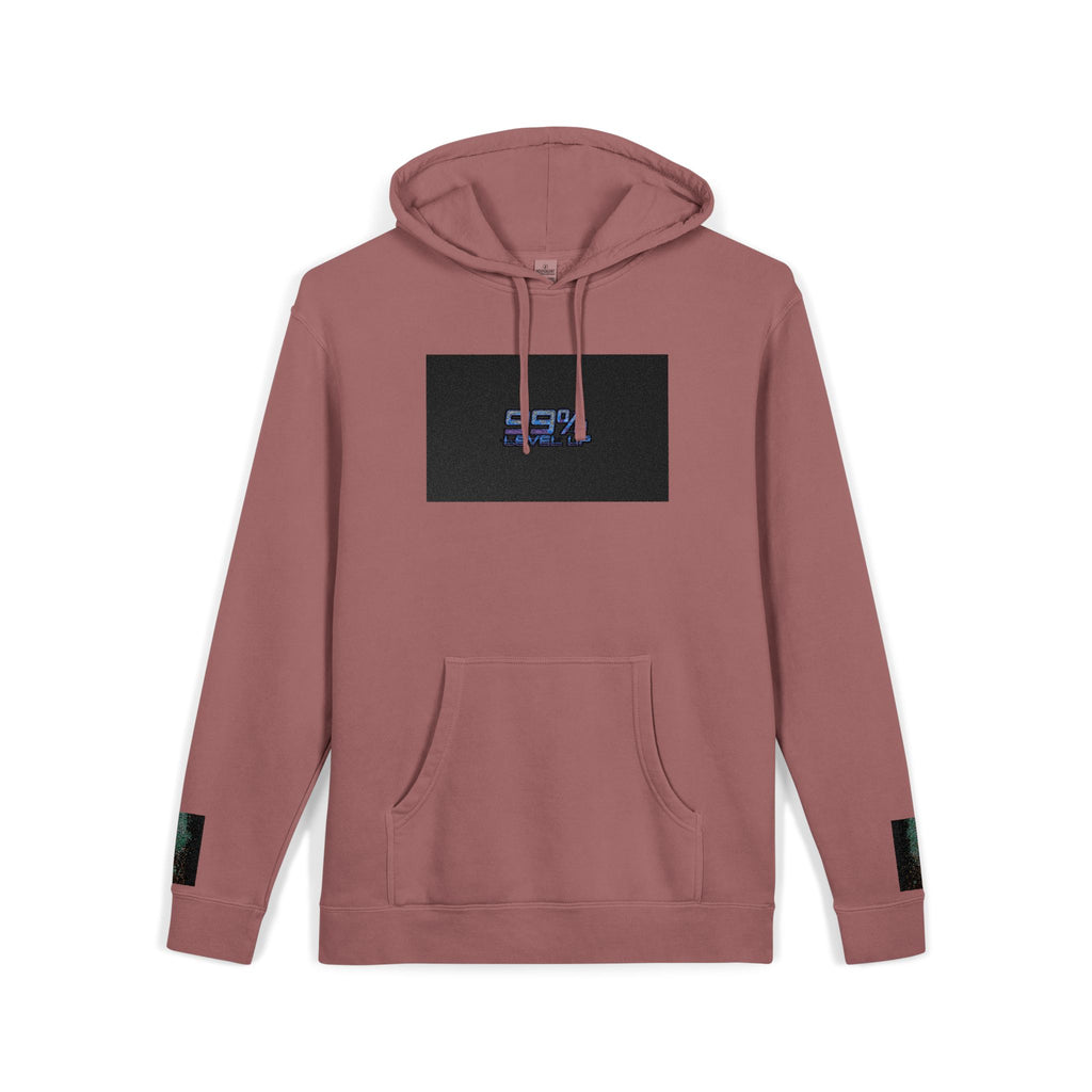 Pigment-Dyed Hoodie — Retro Blue Cassette Neon Cyberpunk Pullover