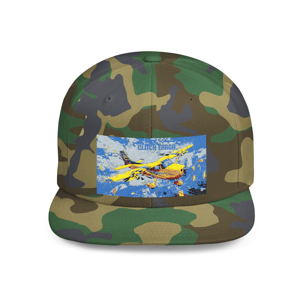 Camo Snapback Cap with Colorful Airplane Patch – Military Style Trucker Hat