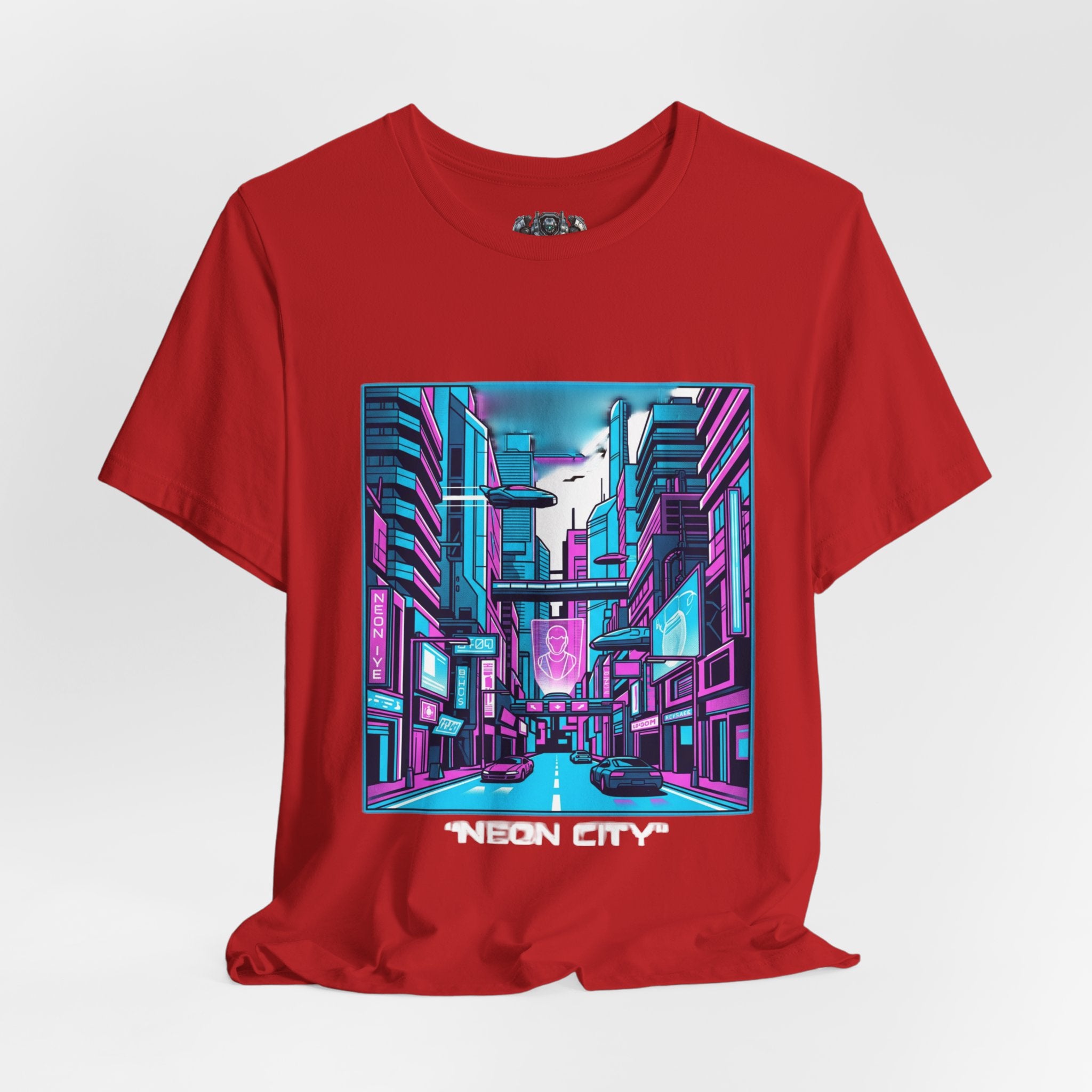 Cyber City Neon Tee — Retro Futuristic Streetwear Graphic T-Shirt