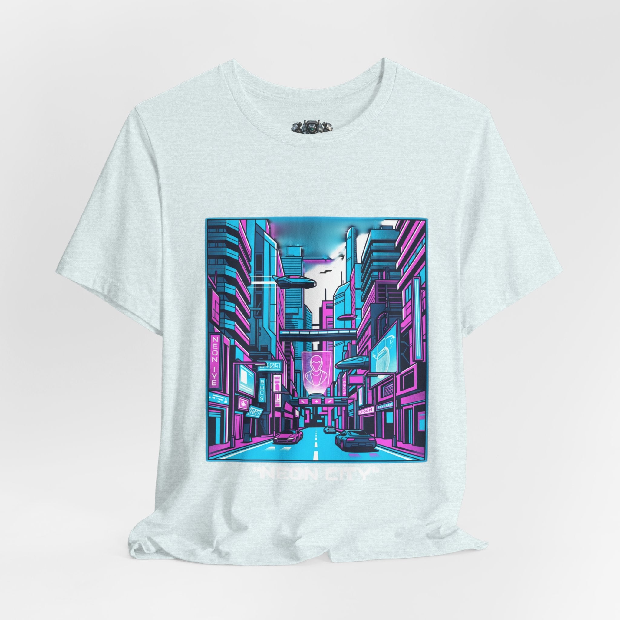 Cyber City Neon Tee — Retro Futuristic Streetwear Graphic T-Shirt