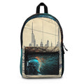 Cyber Spartan Backpack — Futuristic Neon City Tech Bag