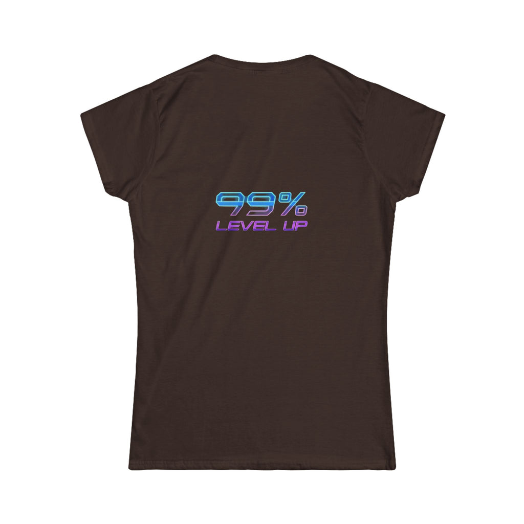 Ski Cat Graphic Tee — 'Level Up' Retro Gaming Skiing Women's T‑Shirt