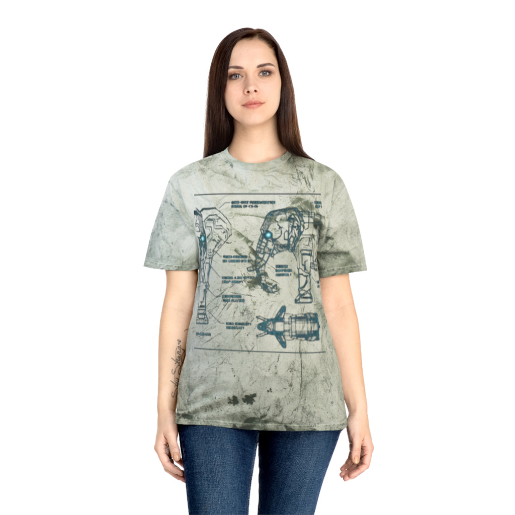 Retro Blueprint Elephant Tee — Vintage Sci‑Fi Blueprint Graphic T-Shirt