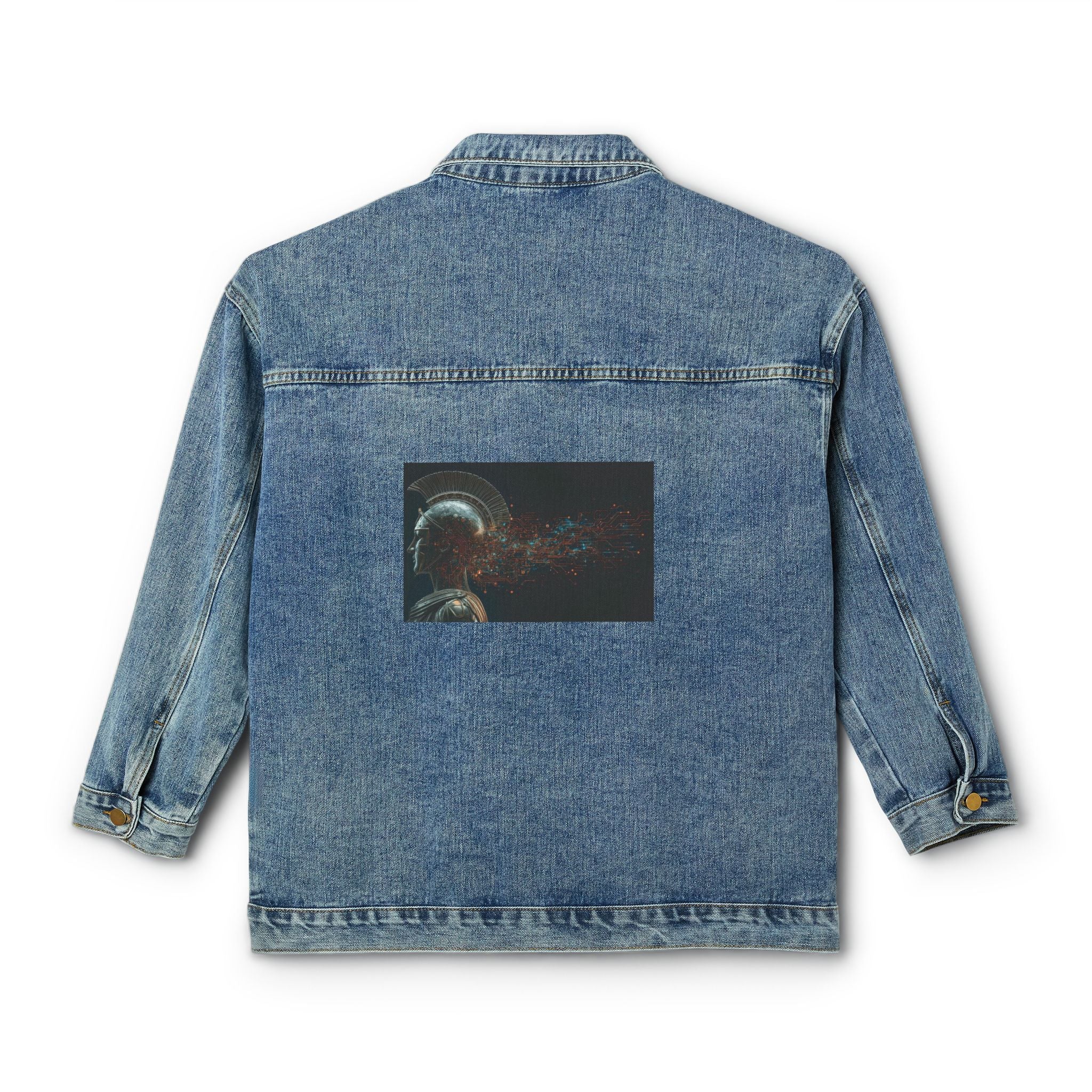 Denim Jacket — Gold Drip Back Graphic Women’s Denim Jacket