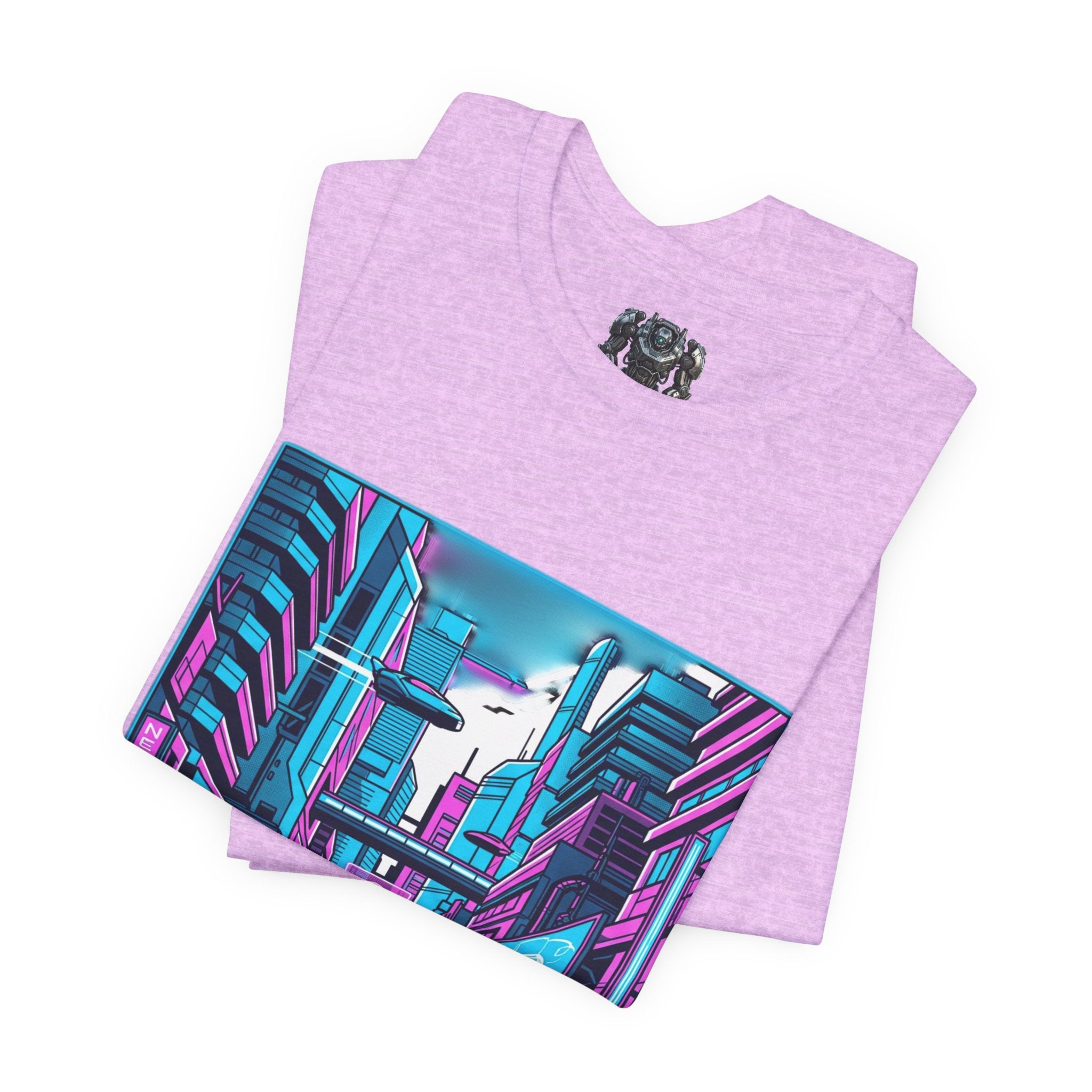 Cyber City Neon Tee — Retro Futuristic Streetwear Graphic T-Shirt