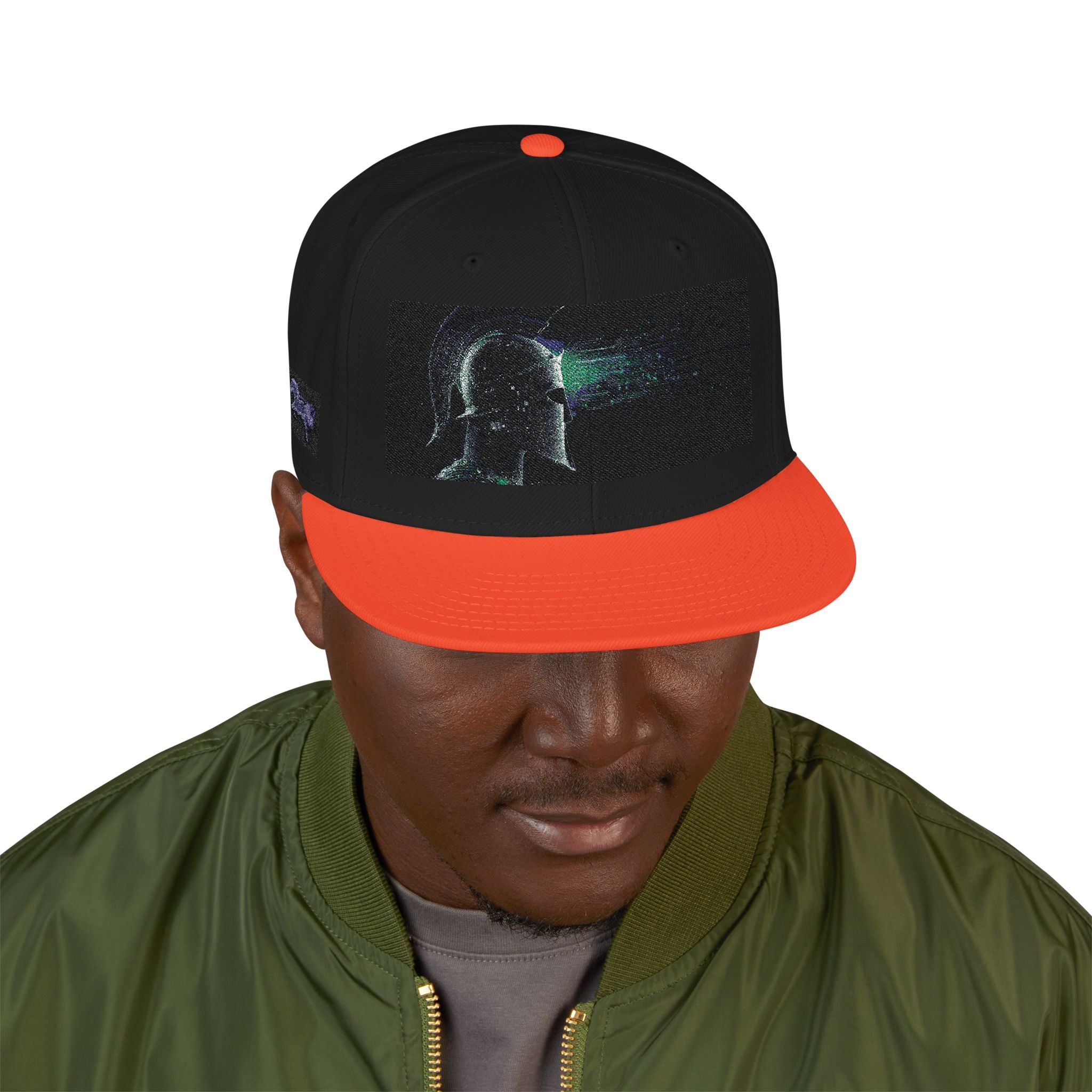 Galaxy Embroidered Snapback Hat — Space Nebula Neon Cyber Cap