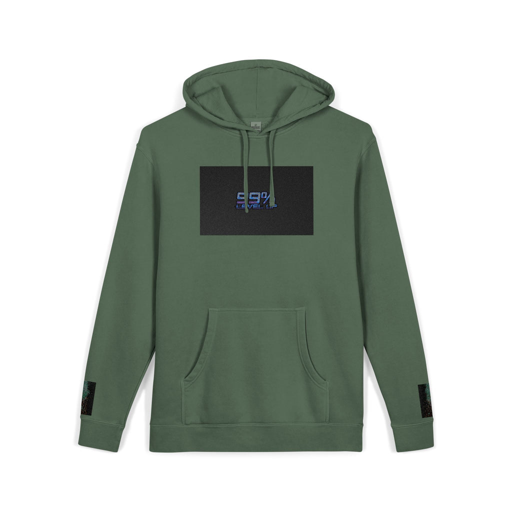Pigment-Dyed Hoodie — Retro Blue Cassette Neon Cyberpunk Pullover