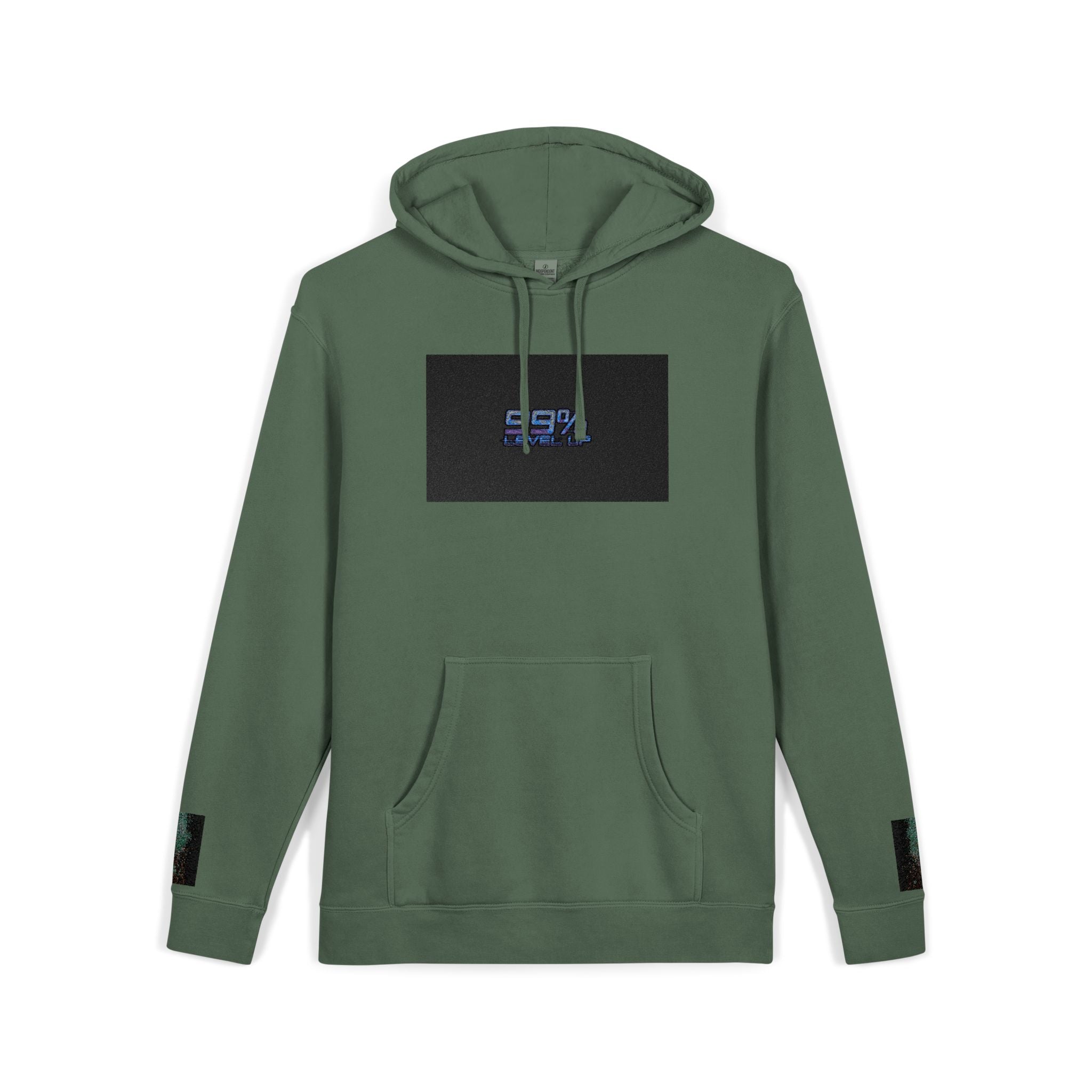 Pigment-Dyed Hoodie — Retro Blue Cassette Neon Cyberpunk Pullover