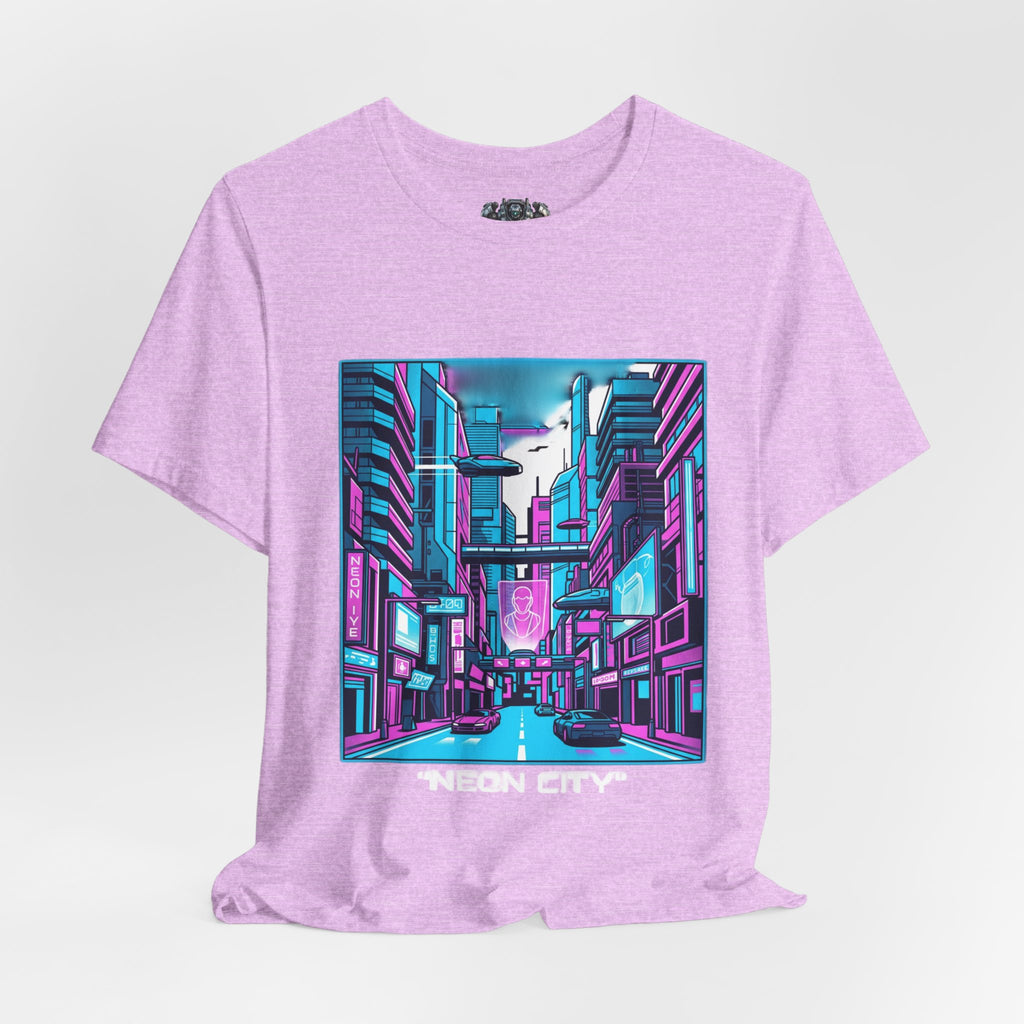 Cyber City Neon Tee — Retro Futuristic Streetwear Graphic T-Shirt