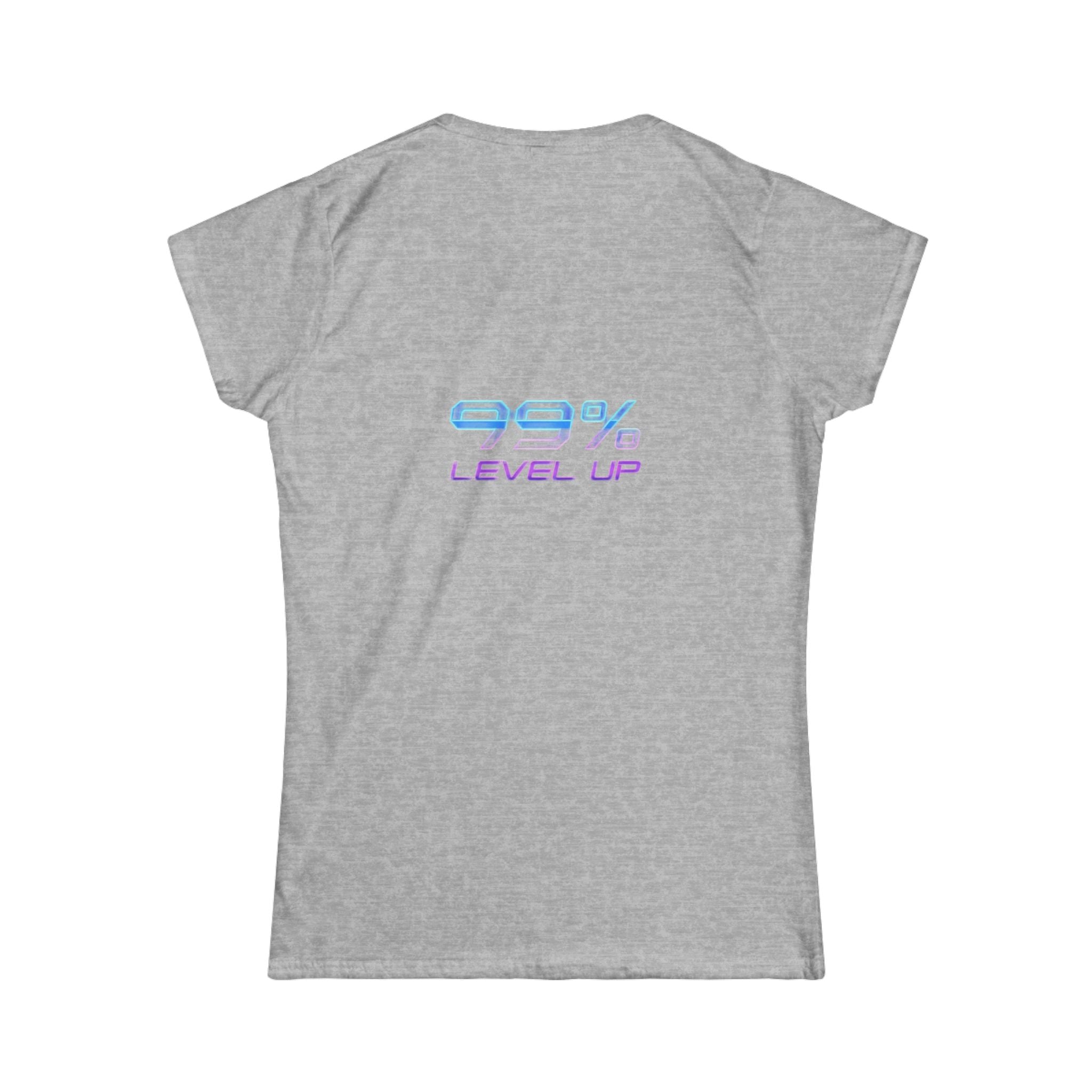 Ski Cat Graphic Tee — 'Level Up' Retro Gaming Skiing Women's T‑Shirt