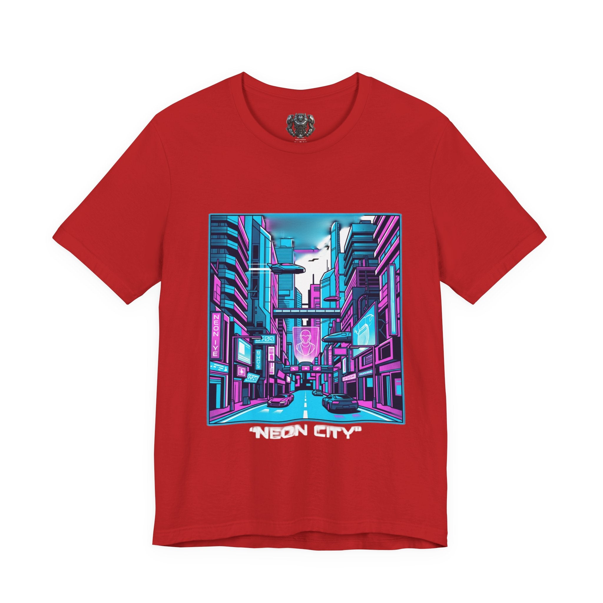 Cyber City Neon Tee — Retro Futuristic Streetwear Graphic T-Shirt