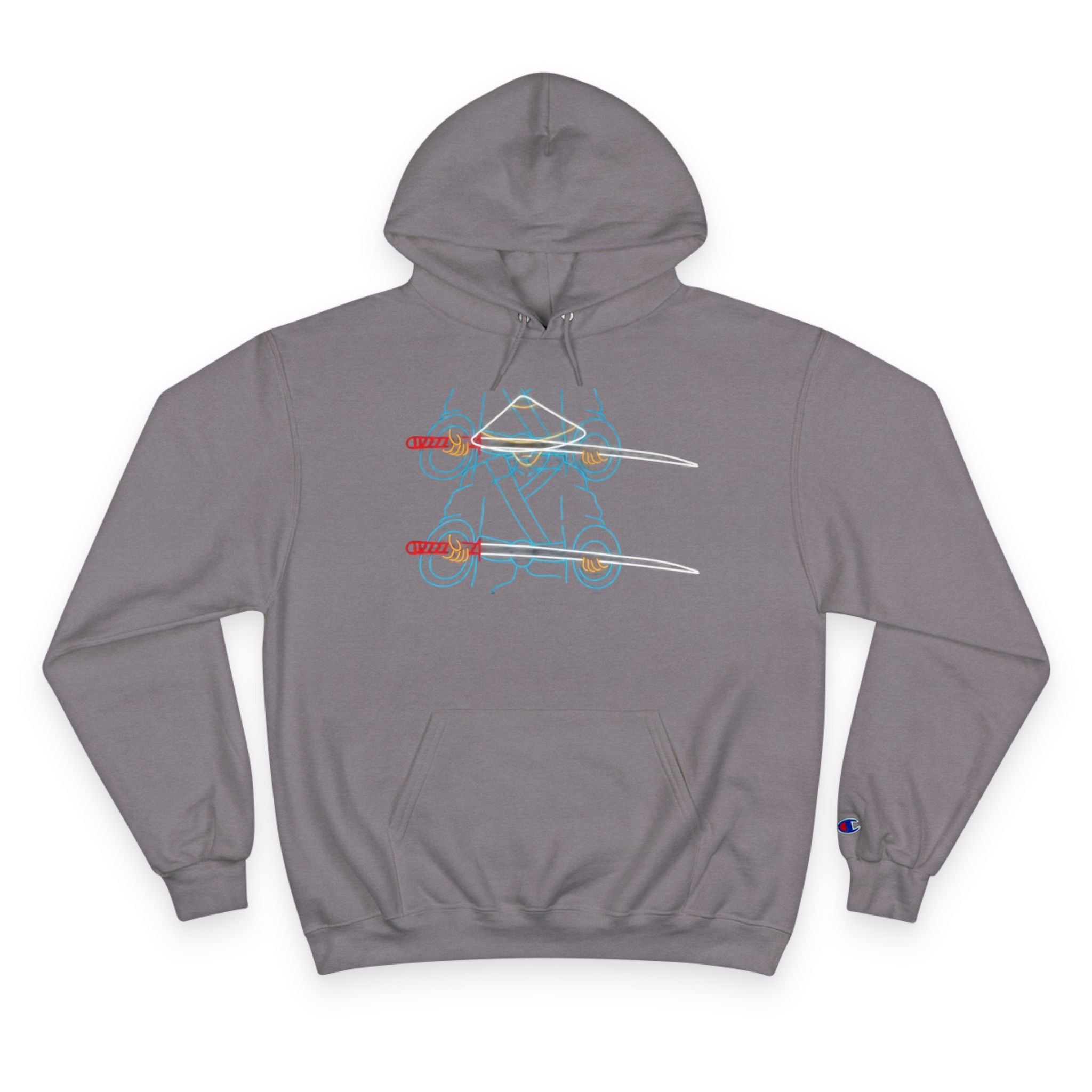 Skateboard Neon Lines Hoodie – Retro Skate Graphic Champion Sweatshirt
