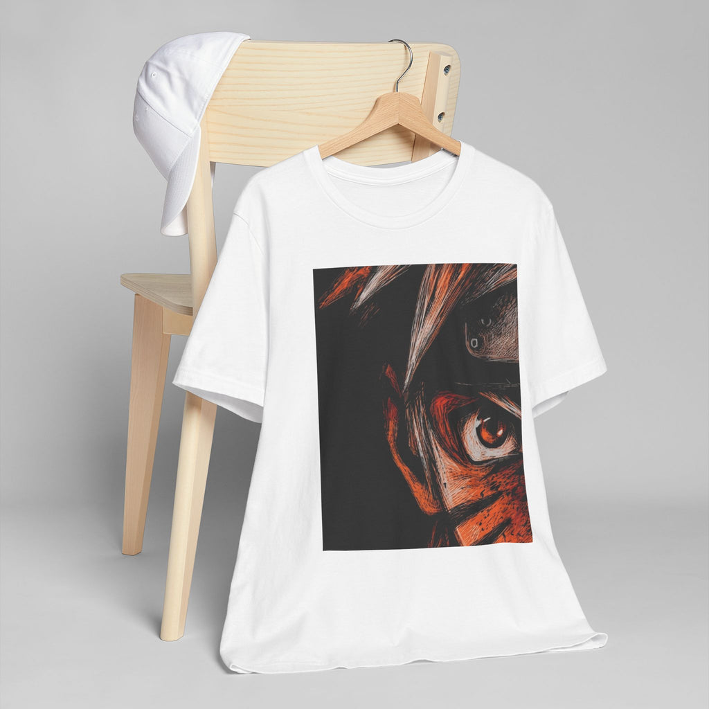 Anime Eye Portrait T-Shirt — Intense Ninja Gaze Graphic Tee