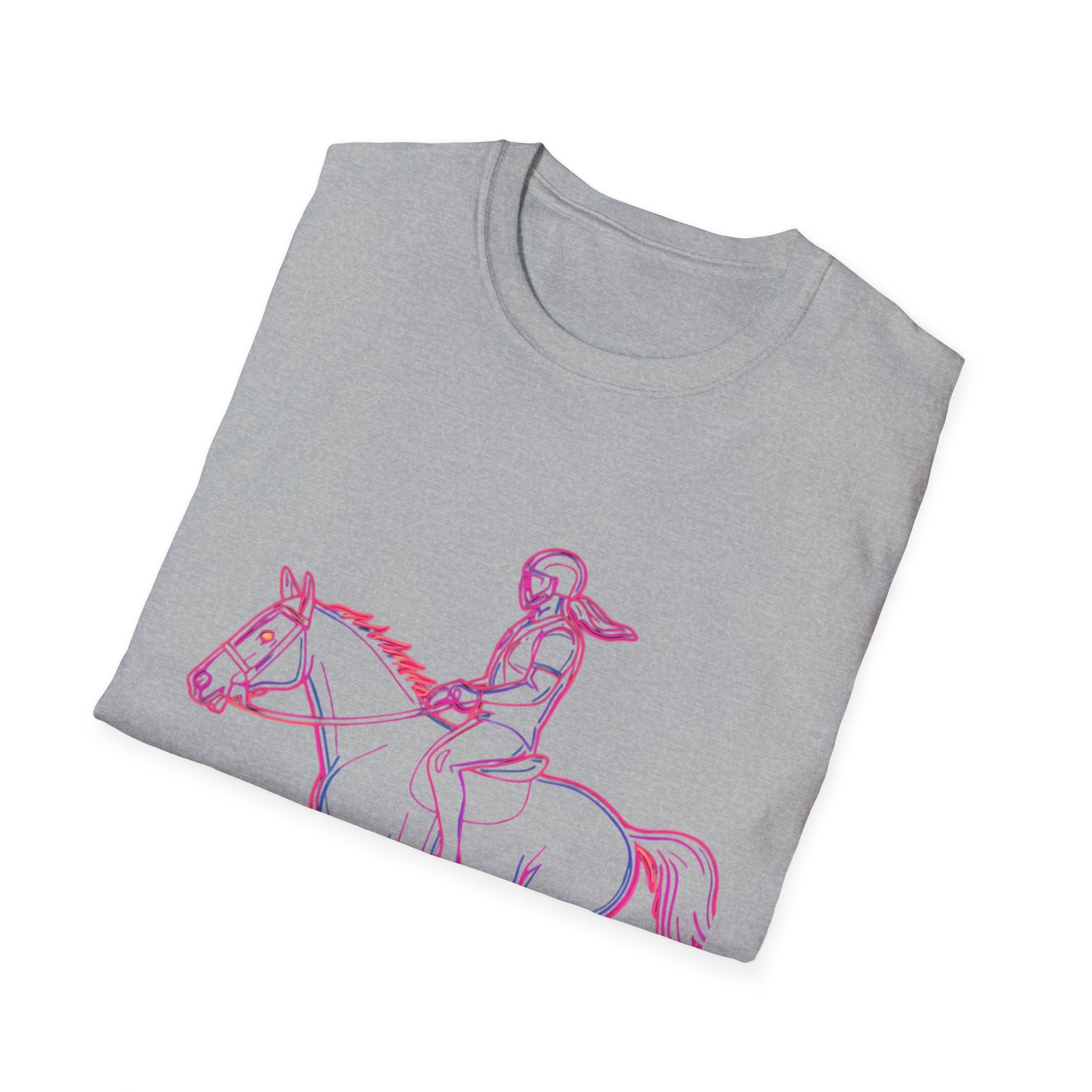 Neon Rider T-Shirt — Pink Horse Front & “99% Level Up” Retro Back