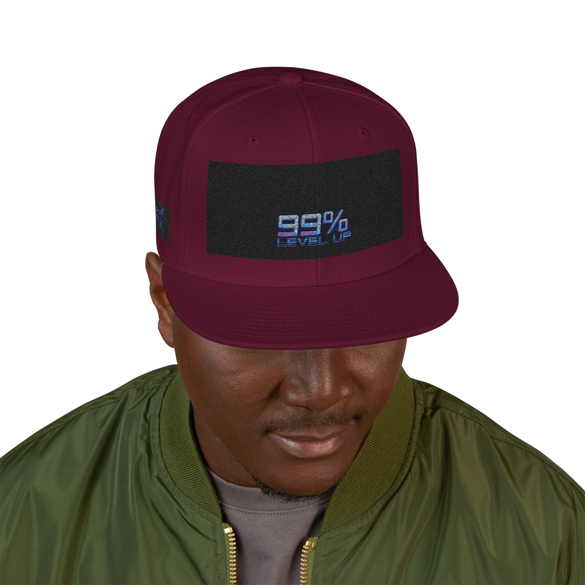 Neon Grid Snapback — Cyberpunk Embroidered Street Cap