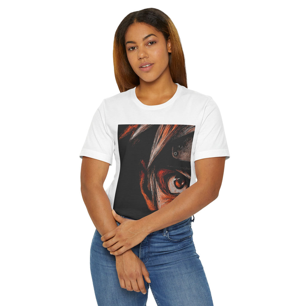 Anime Eye Portrait T-Shirt — Intense Ninja Gaze Graphic Tee