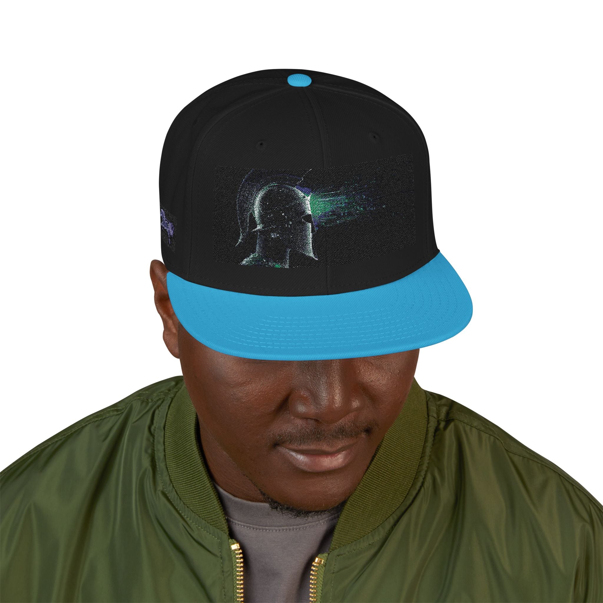 Galaxy Embroidered Snapback Hat — Space Nebula Neon Cyber Cap