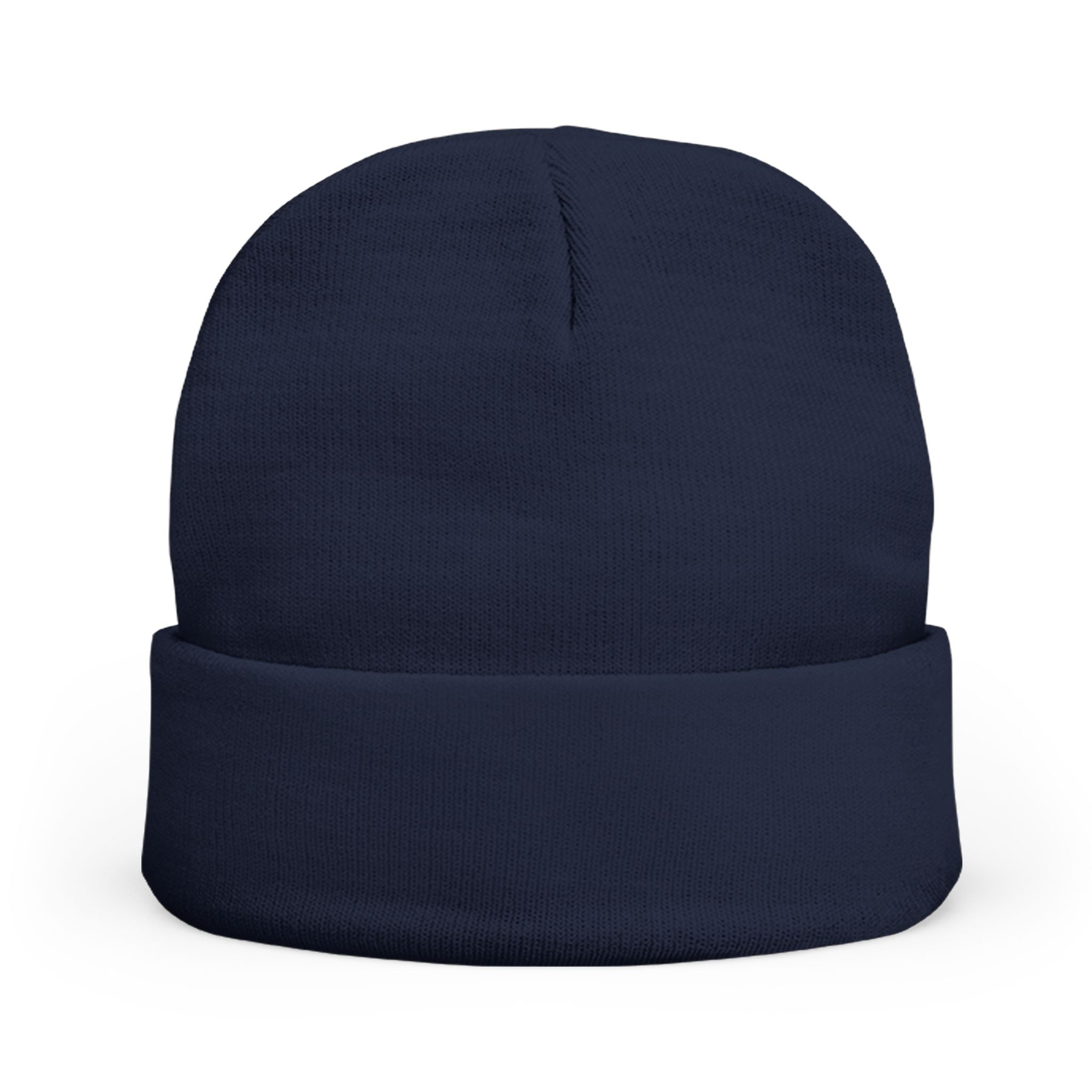 Embroidered Paint Splash Knit Beanie - Artistic Blue & Orange Cuff Hat