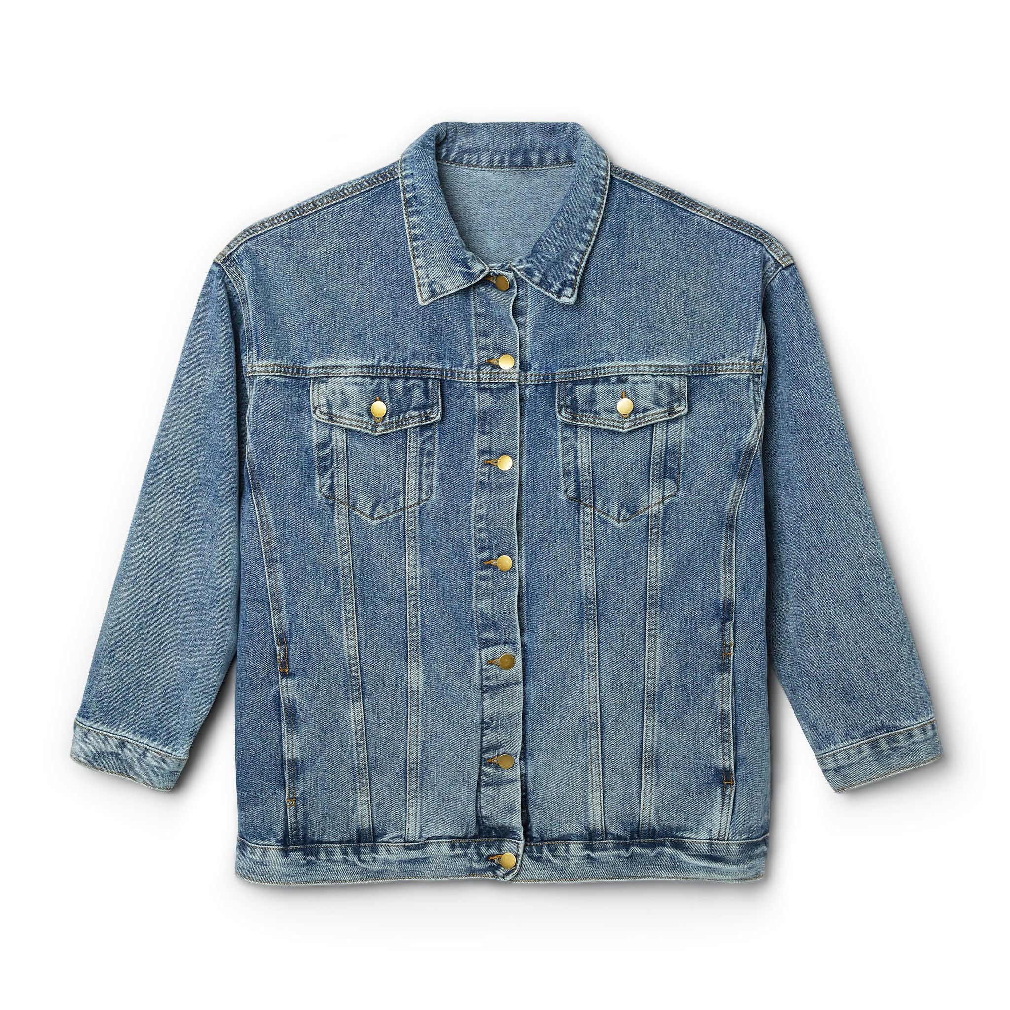 Denim Jacket — Gold Drip Back Graphic Women’s Denim Jacket