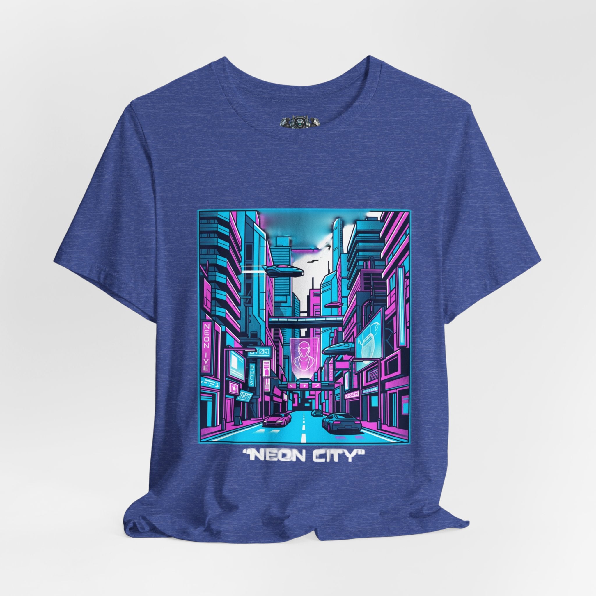 Cyber City Neon Tee — Retro Futuristic Streetwear Graphic T-Shirt