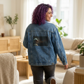 Denim Jacket — Gold Drip Back Graphic Women’s Denim Jacket