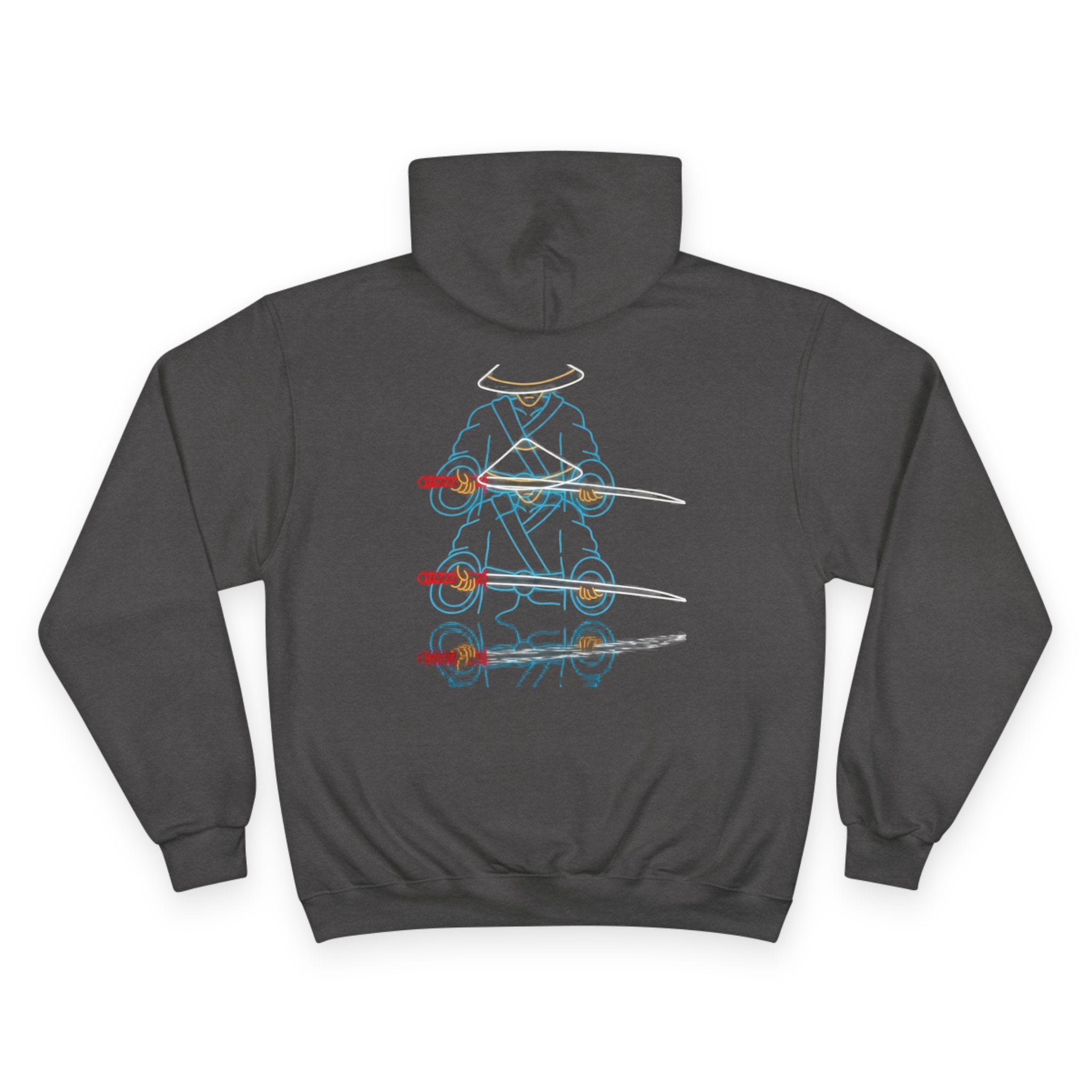 Skateboard Neon Lines Hoodie – Retro Skate Graphic Champion Sweatshirt
