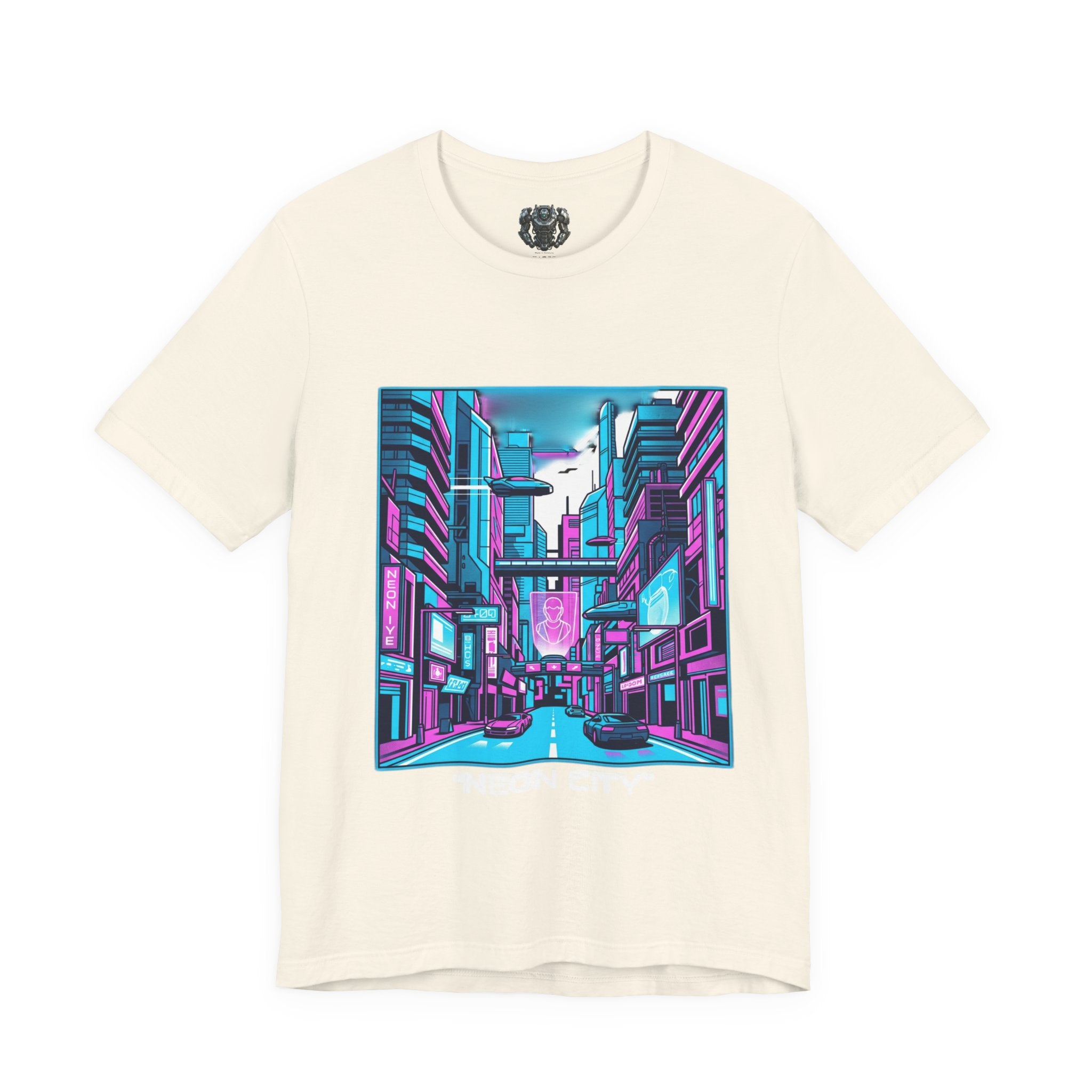 Cyber City Neon Tee — Retro Futuristic Streetwear Graphic T-Shirt