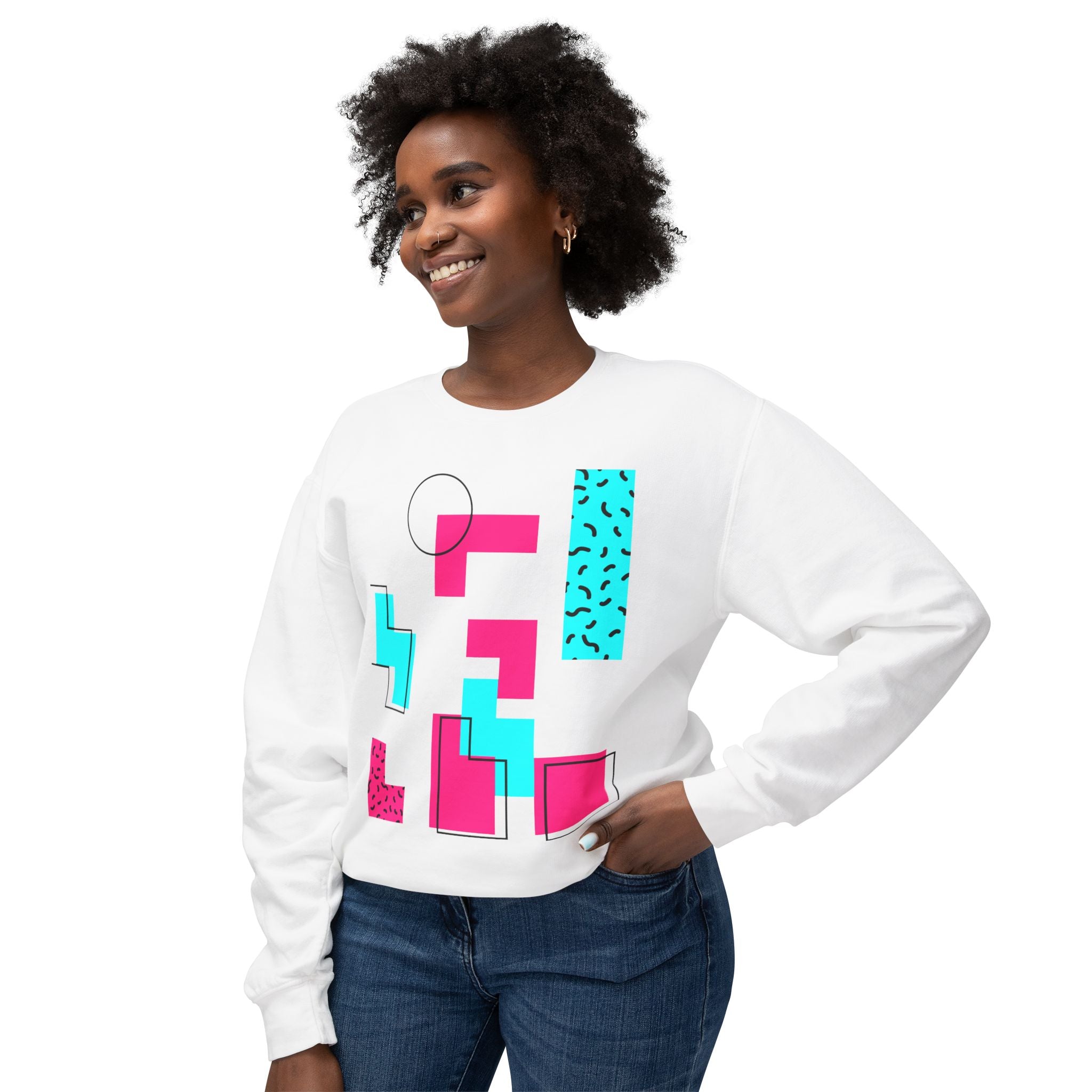 Retro Memphis Geometric Crewneck Sweatshirt