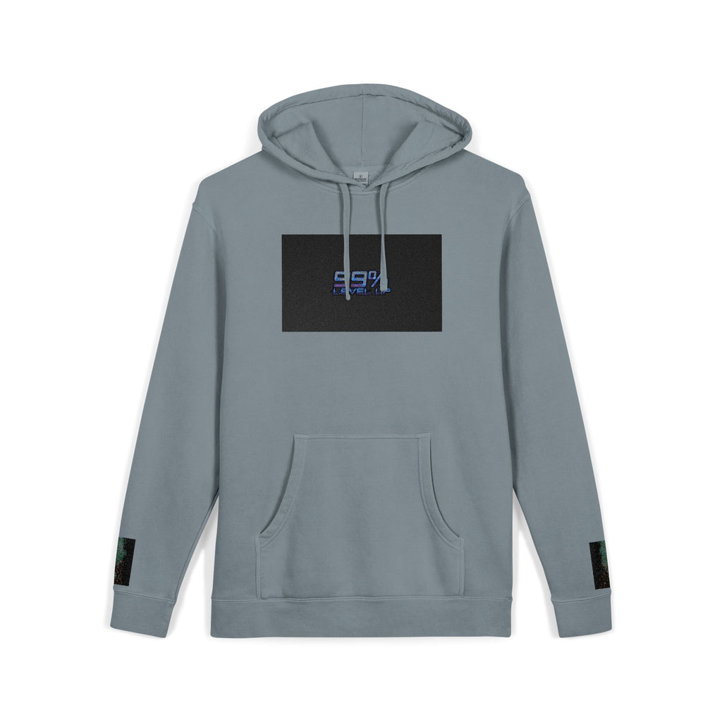 Pigment-Dyed Hoodie — Retro Blue Cassette Neon Cyberpunk Pullover