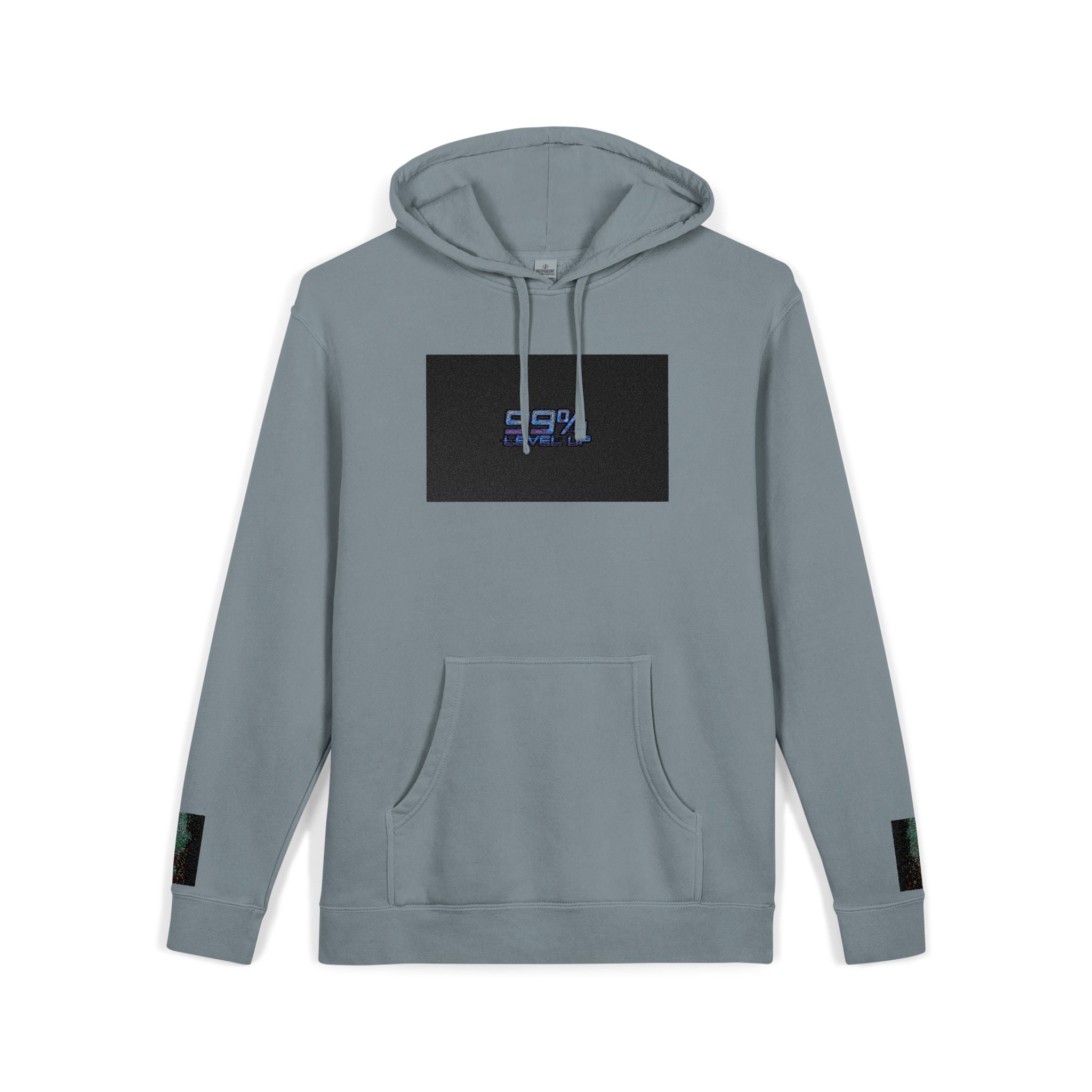 Pigment-Dyed Hoodie — Retro Blue Cassette Neon Cyberpunk Pullover